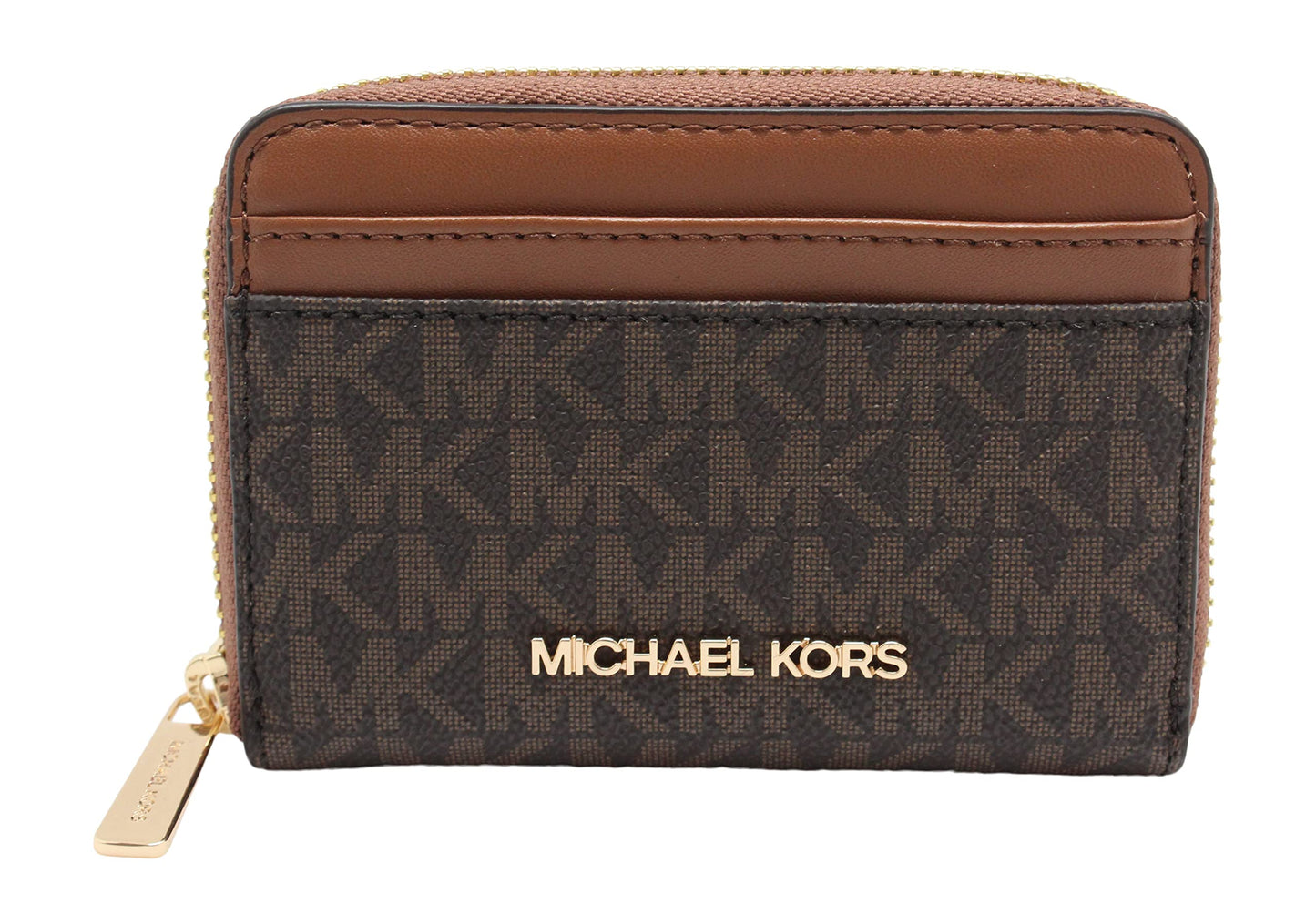 Michael Kors Jet Set Travel Medium Zip Around Card Case Brown