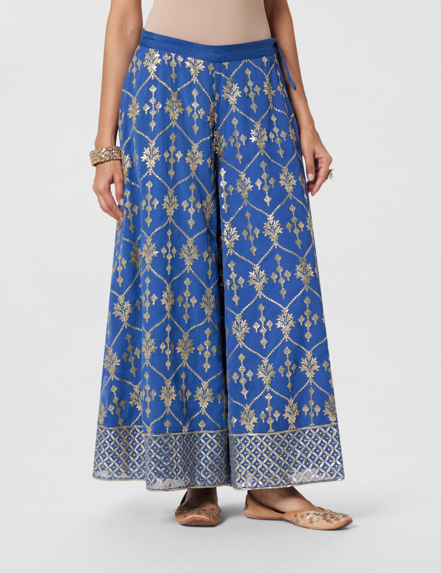 BIBA WOMEN SOLID; EMBROIDRED SHORT_KURTA MIX AND MATCH(3 PCS SE2205_TEAL_34)