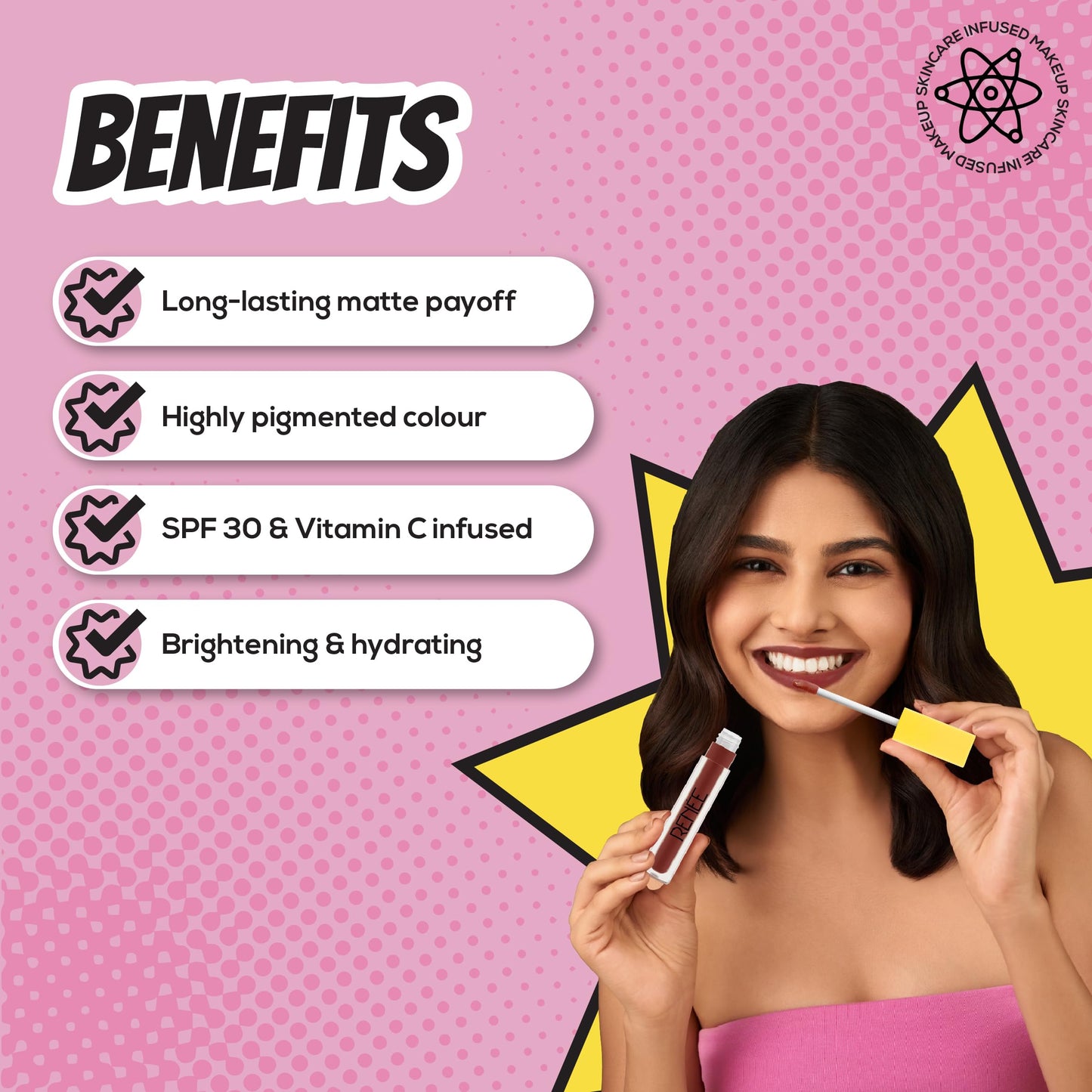 RENEE Everyday Matte Liquid Lipstick - Brick, Smudge-Proof & Transfer-Proof, Long-Lasting & Highly Blendable, Intense Pigmentation with Matte Finish, Cruelty-Free Skincare Infused Makeup, 5ml