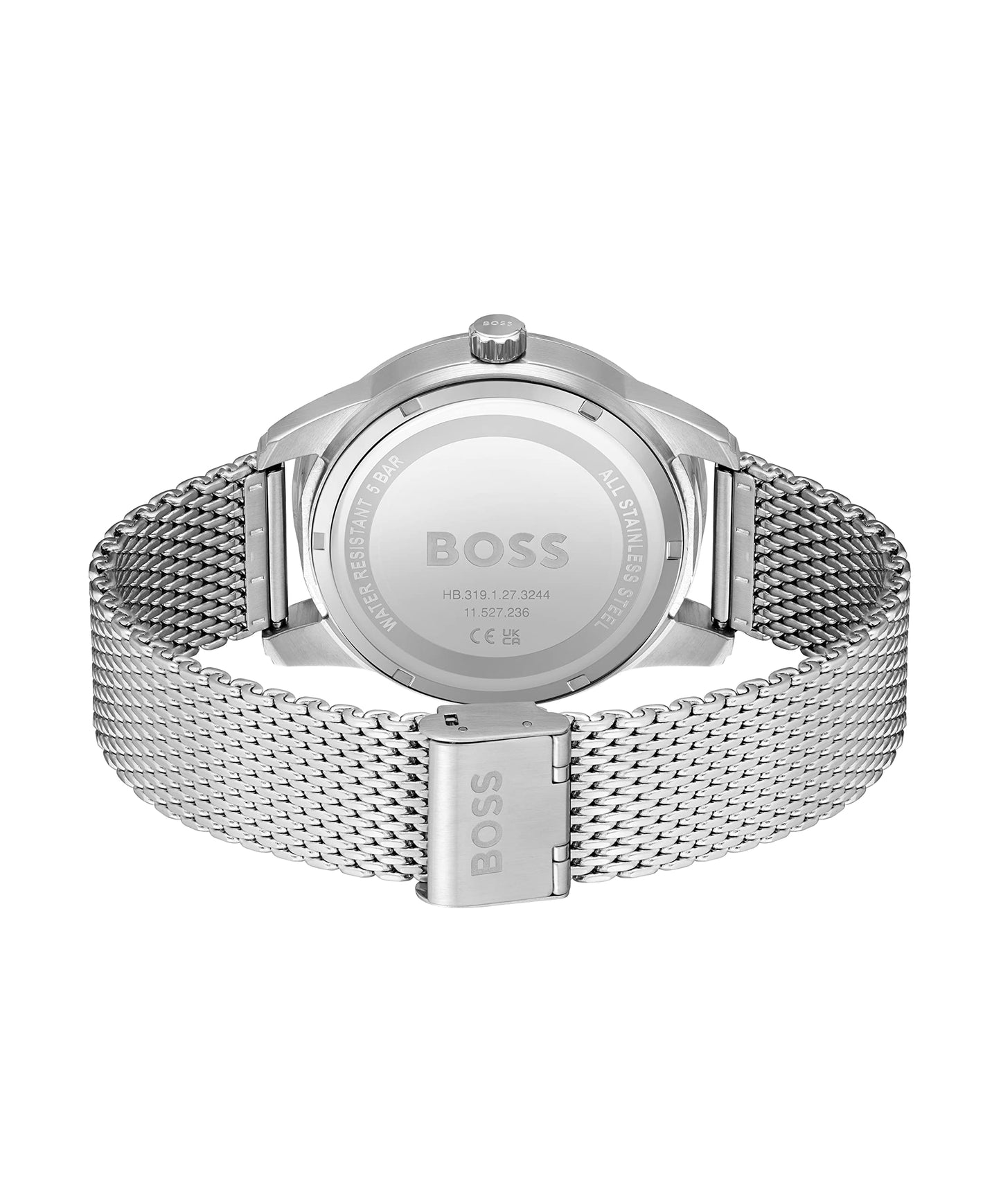 Hugo Boss Stainless Steel Sophio Analog Black Dial Men Watch-1513945, Silver Band