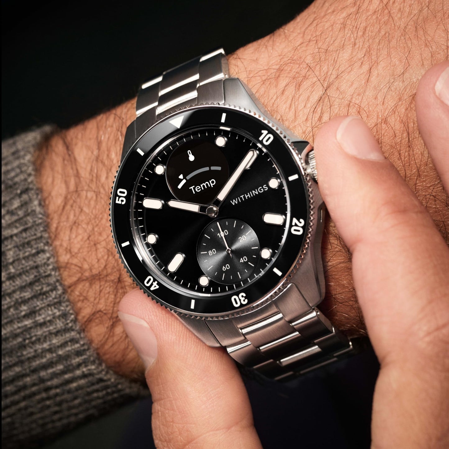 Withings ScanWatch Nova, Heart Health Hybrid Smartwatch for Men & Women - ECG, with SPO2, Temperature Monitoring, Sleep, Respiratory Health, Cycle Monitoring, 30-Day Battery Life, iOS & Android, Black