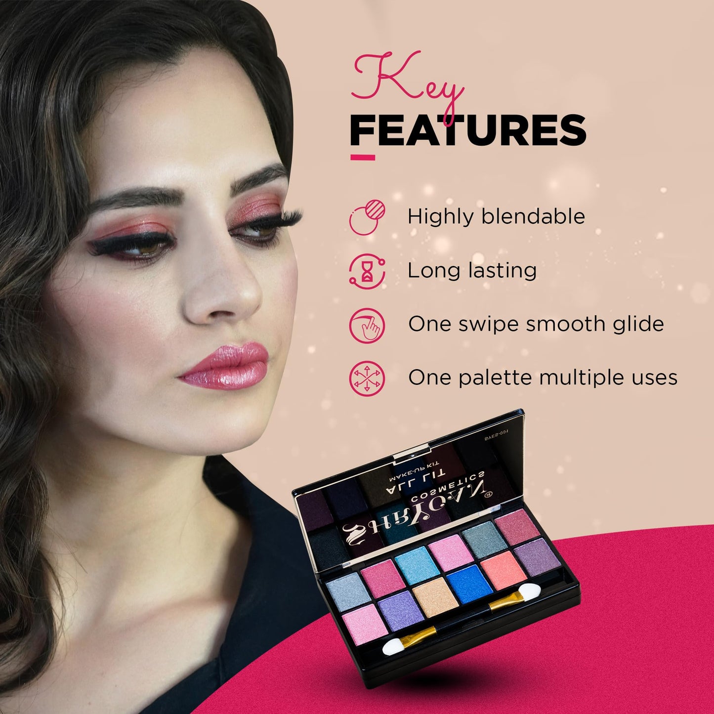 Shryoan All Lit Make-up Kit With 18 Eyeshadow & 3 concealer Make-up Palette | Highly Pigmented Pocket Friendly Make-Up Kit | (20 gm) (Shade 03)