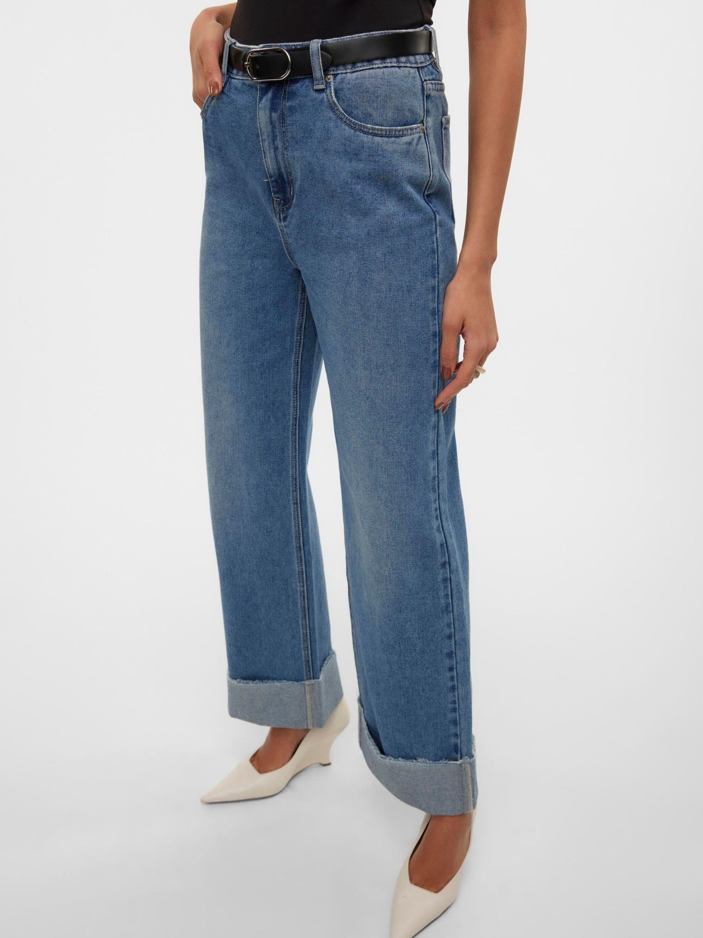 VERO MODA Women Wide Leg High-Rise Blue Jeans
