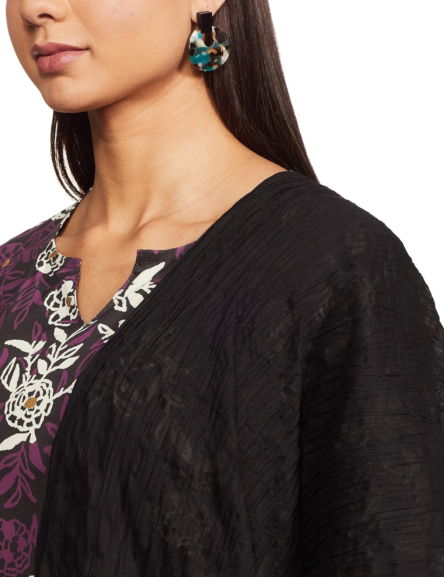 Max Women Women Crushed Dupatta (NOOSCTD21BLBLACK_FS)