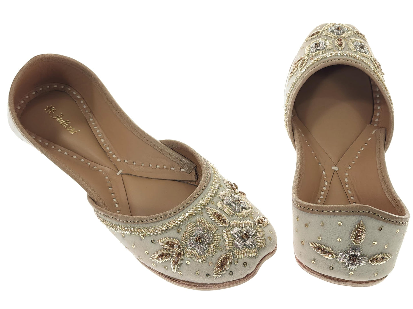 Fulkari Formal Shoes for Women – Elegant & Comfortable Office Wear, Stylish Leather Finish, Cushioned Insole, Ideal for Work, Business Meetings & Formal Events (Beige Gold,Size-7)