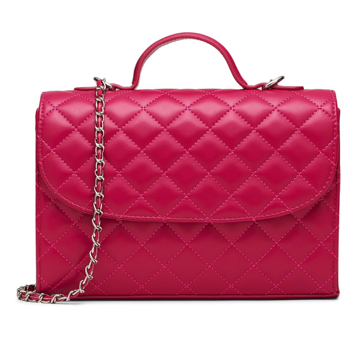 Miraggio Women's Delilah Quilted Bag with Detachable Sling Strap (Pink)