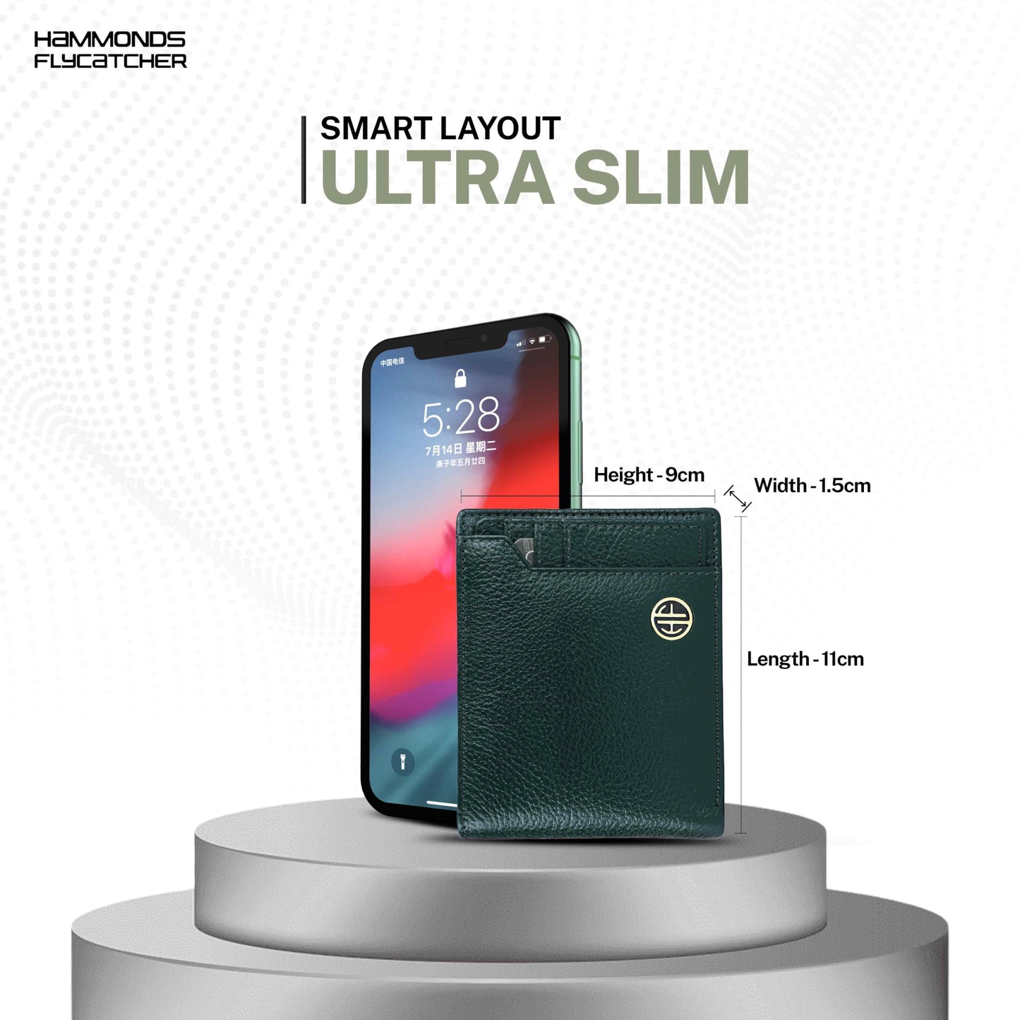 HAMMONDS FLYCATCHER Wallet for Men Leather Original, Mens Wallet, Leather Wallets for Men Stylish, Bi-Fold Wallets for Man, 6 Card Slots, Easy Access Card Slots, Coin Pocket, Gift for Mens - Green