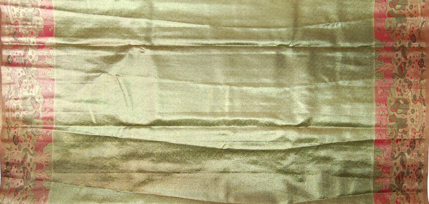 VFCollections Women's Kanchipuram Silk Pure Pattu Sarees With Blouse (VFC178-1)