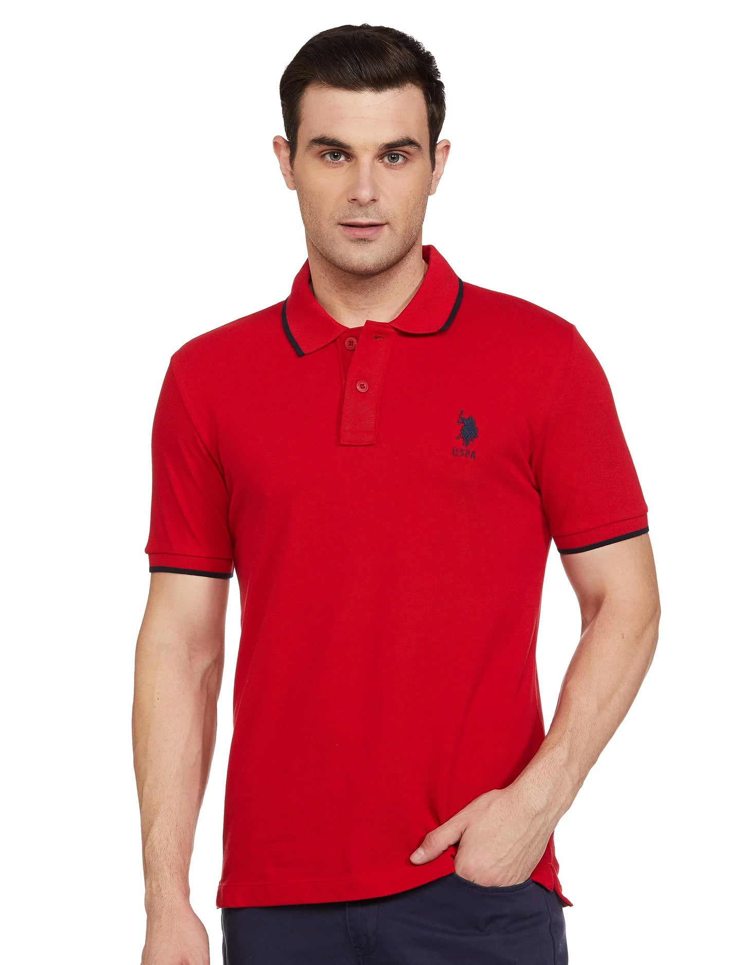 U.S. POLO ASSN. Men's Regular Fit T-Shirt (USTSHS1534_Red_2XL)