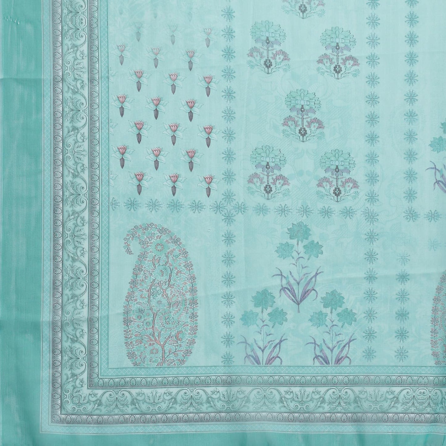 BIBA Women Cotton Blend Digital Print Unstitched Suit Set,Blue