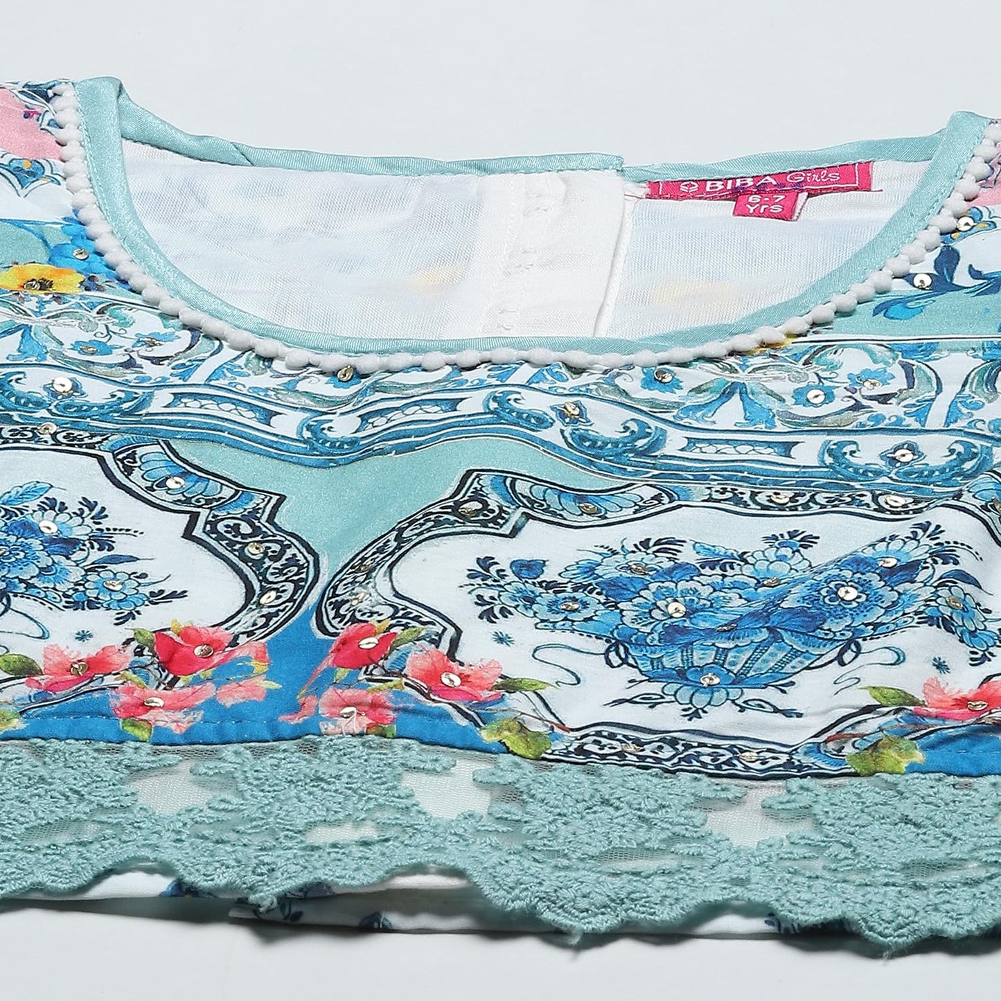 BIBA Girls PRINTED STRAIGHT KID(KWSUMMER ZEST5826_WHITE_11)