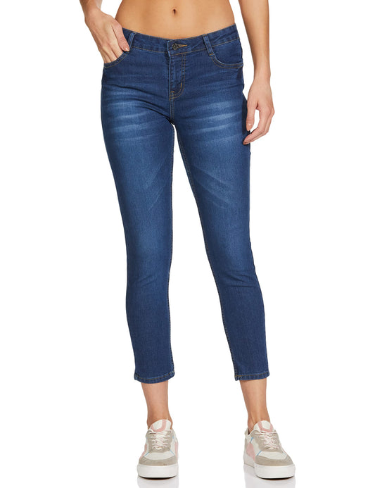 Man Women Skinny fit Jeans,MID Blue,28
