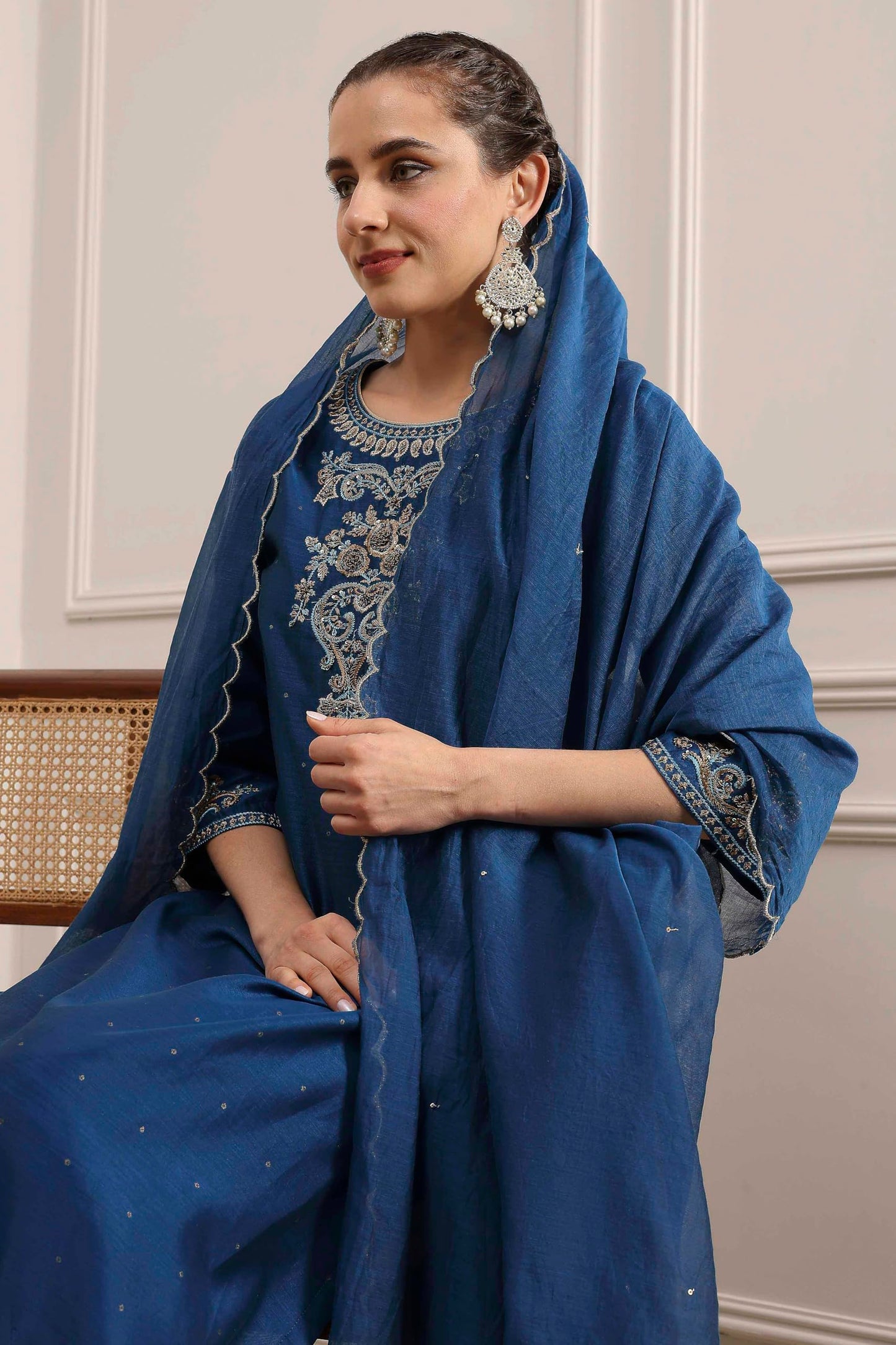 BIBA womens Kurta, Bottom, Dupatta