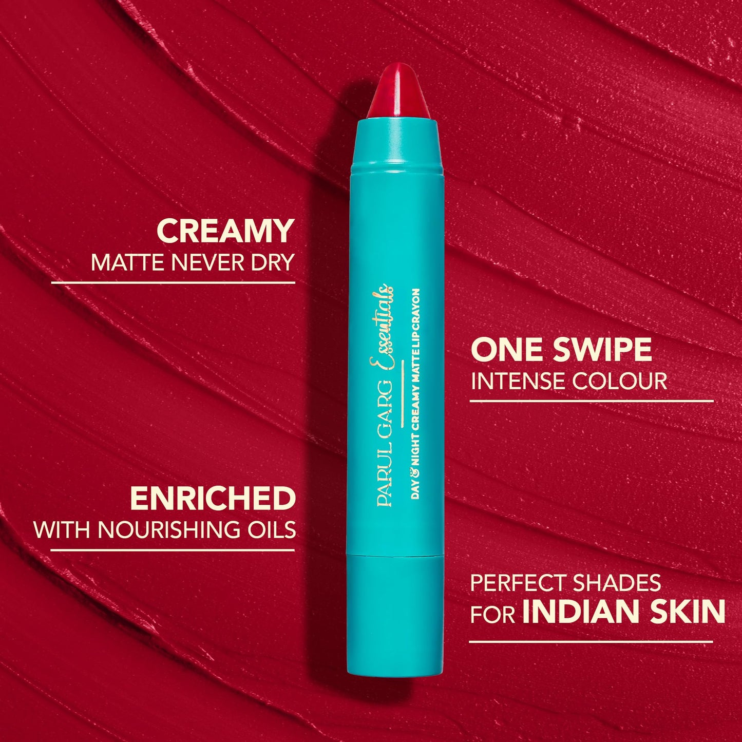 Parul Garg Beauty Creamy Matte Lip Crayon | Soft Matte & Hydrating Formula with Almond Oil & Vitamin E | Rich Pigment & Comfortable Wear | 100% Vegan (Show Stopper 12)