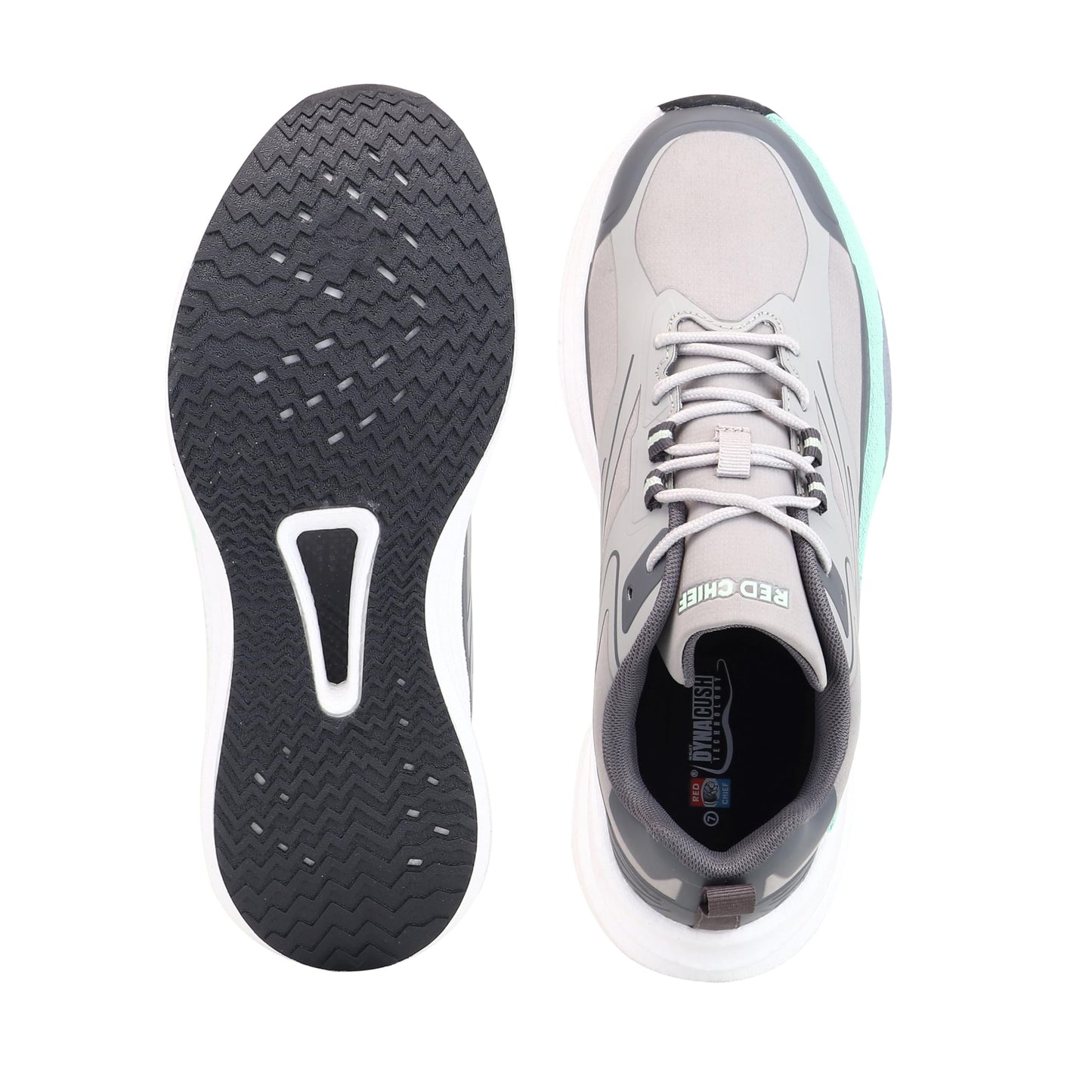Red Chief Men Running Shoes | Mesh Fabric | Lightweight | Lace-Up | Grey | Low Ankle Sports Footwear (R1740)