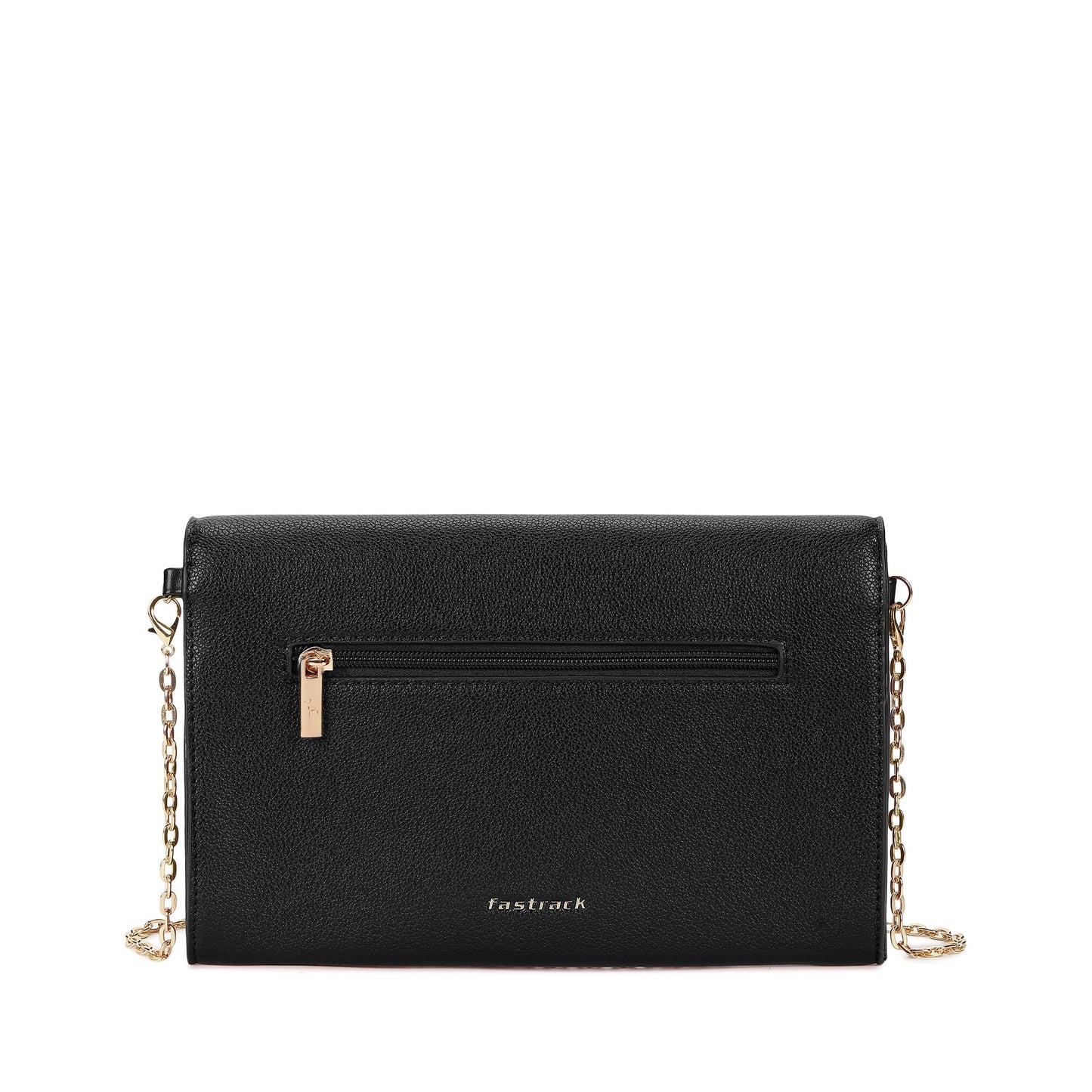 Fastrack Chain Reaction Sling Bag for Women | Medium Size with Flap Closure, Twist Lock and Gold Metal Chain | Stylish Sling Bag for Parties and Casual Outings