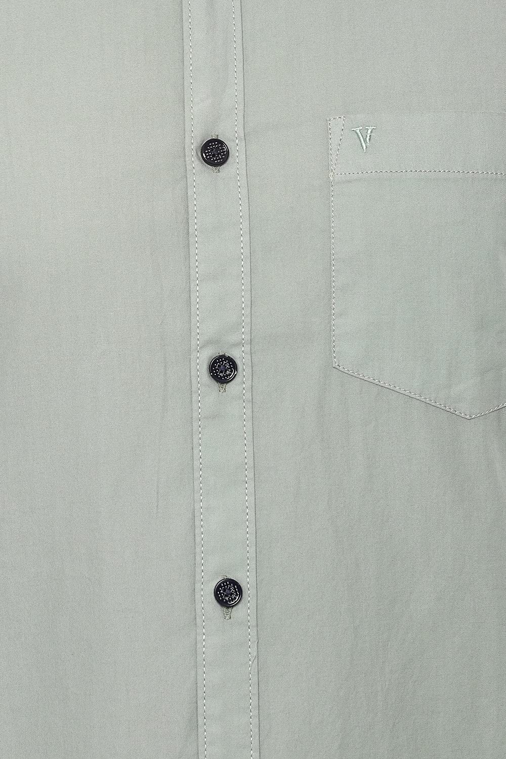 Van Heusen Sport Men's Solid Slim fit Casual Shirt (VSSFLSLBK03965_Olive 40)