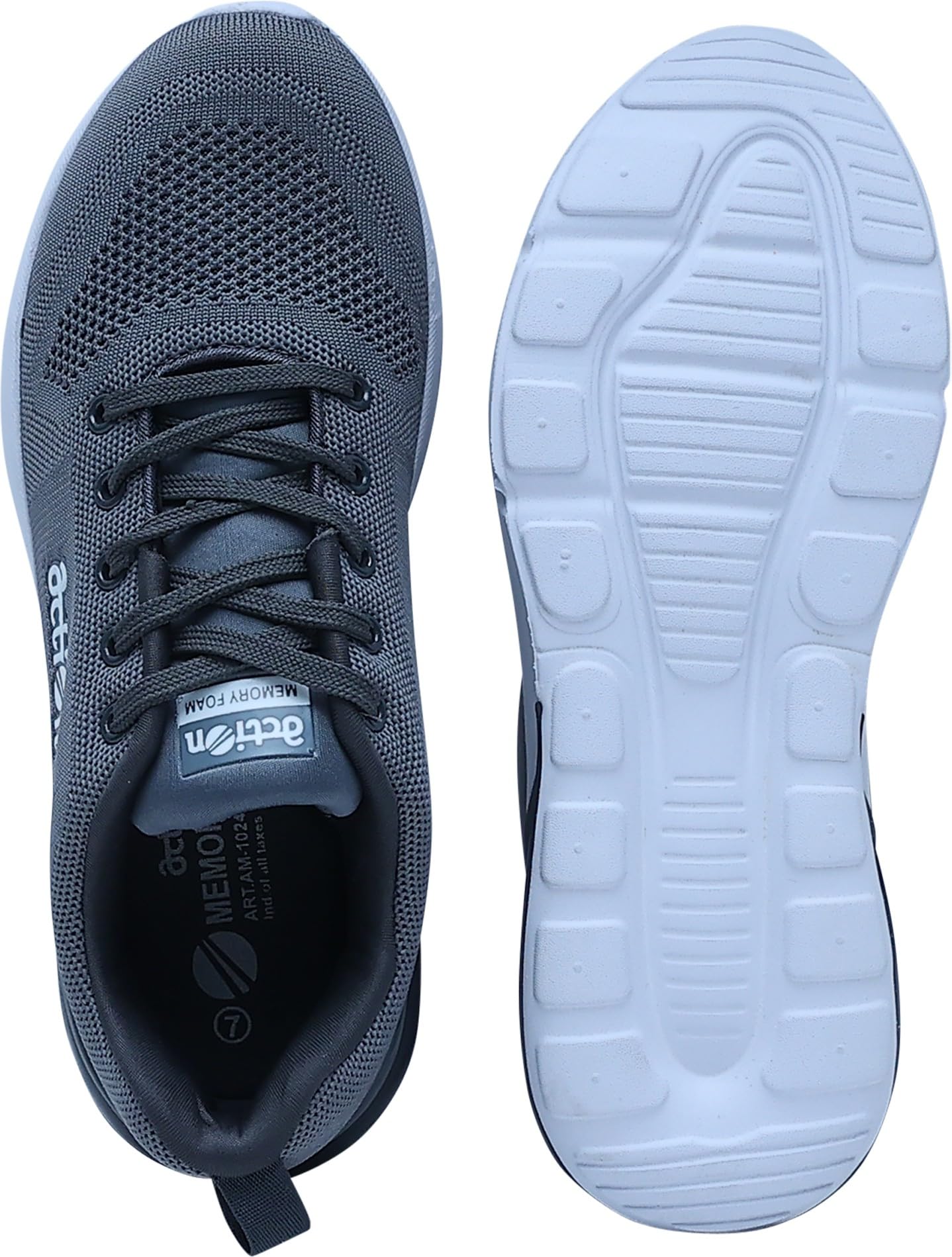 Action Men's Grey Sports Running Shoes (AM 1024-GY-WHT)