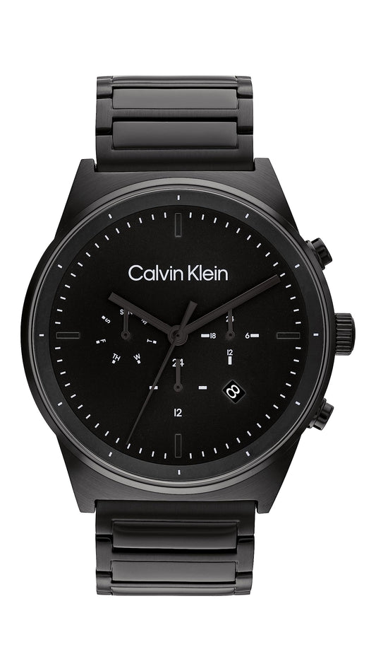Calvin Klein Ck Impressive Qtz Multifunction Black Round Dial Men's Watch|Stainless Steel Material|Multi Color Band - 25200295