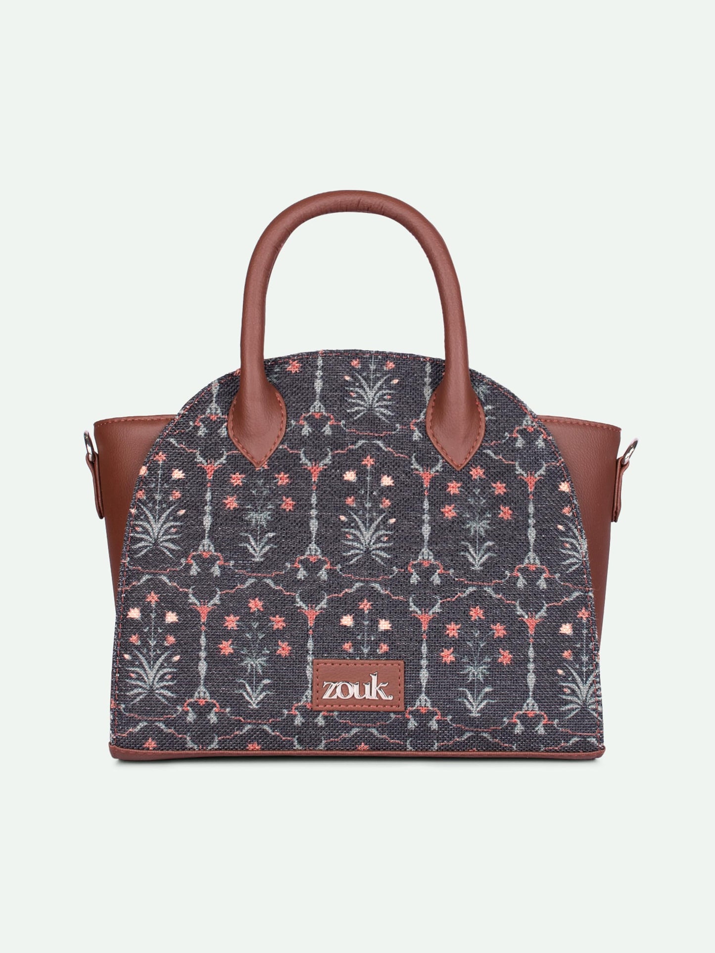 ZOUK Konkona City Satchel Bag | Stylish Handbag for Women | Tote Bag with Big Size Utility | Office, Travel & Casual Use | Water-Resistant | Vegan Leather | Taj Guldasta
