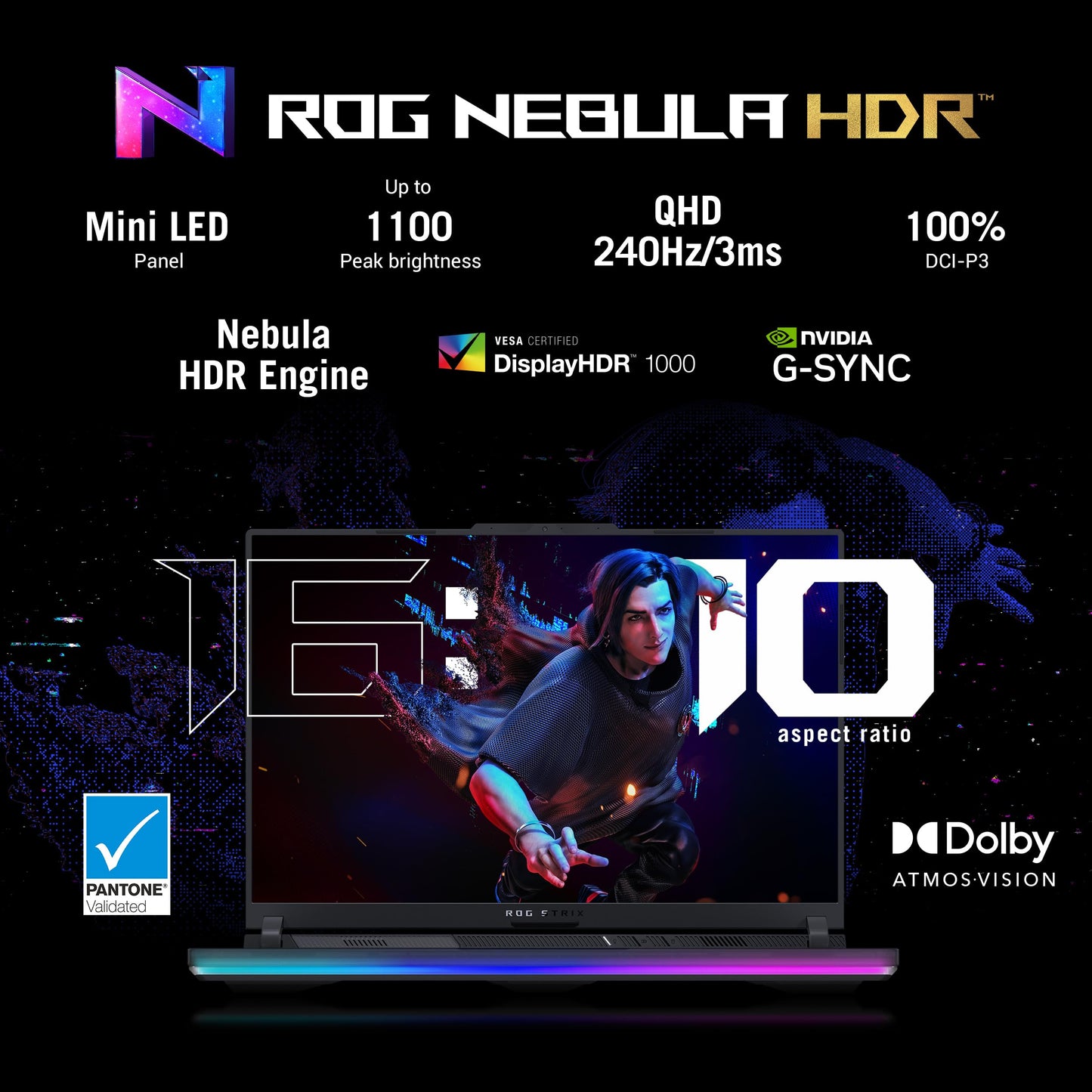 ASUS ROG Strix Scar 16 (2024), Intel Core i9 14900HX 14th Gen, 16"(40.64cm) 2.5K QHD+240Hz, Gaming Laptop (32GB DDR5/2TB SSD/12GB RTX 4080/Win11/Per-Key RGB/90WHr/Black/2.65Kg),G634JZR-CM932WS