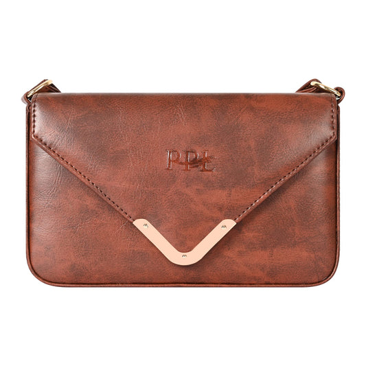 Pramadda Pure Luxury LUXE Collection Soft Touch Leather Sling Bag For Women Stylish | Trendy Side Crossbody Chain Purse For Girls | Mobile Bags For Ladies Travel. (Georgia - Mocha Brown)