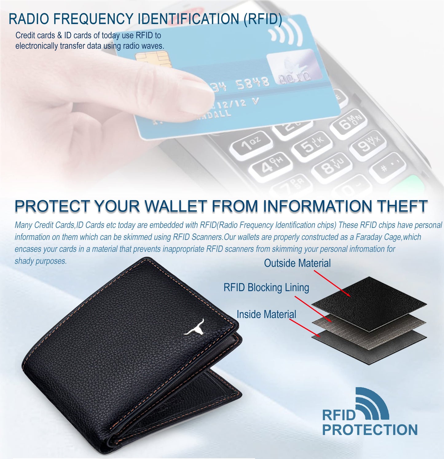 URBAN FOREST Charlie Black Leather Wallet for Men