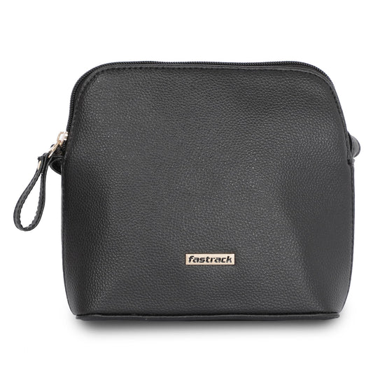 Fastrack Textured Black Sling Bag For Women