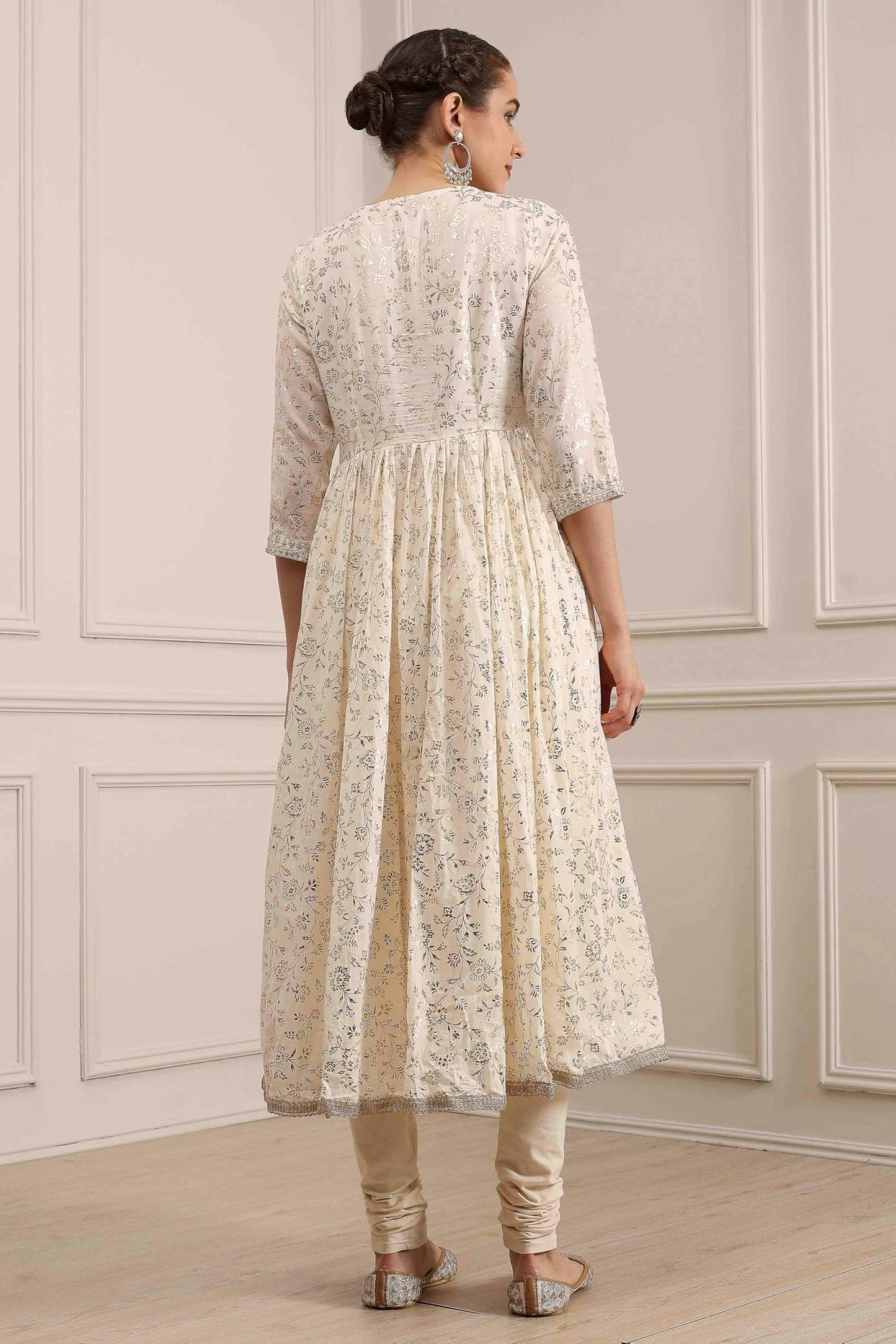 Biba Women's Cotton Kurta, Bottom, Dupatta (SKDMRIGL31132AW25OWHT