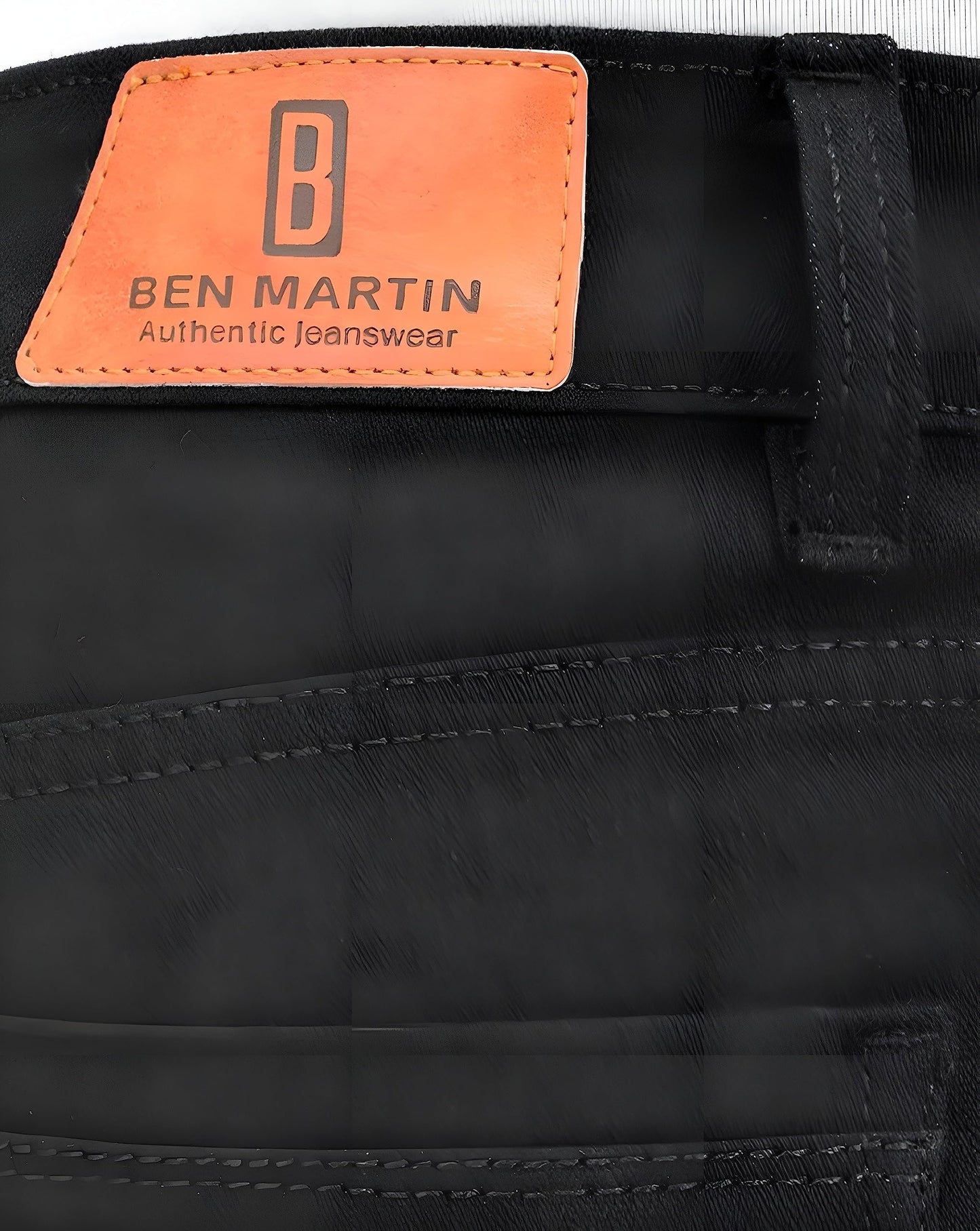 Ben Martin Men's Regular Fit Stretchable Black Denim Shorts Size 36