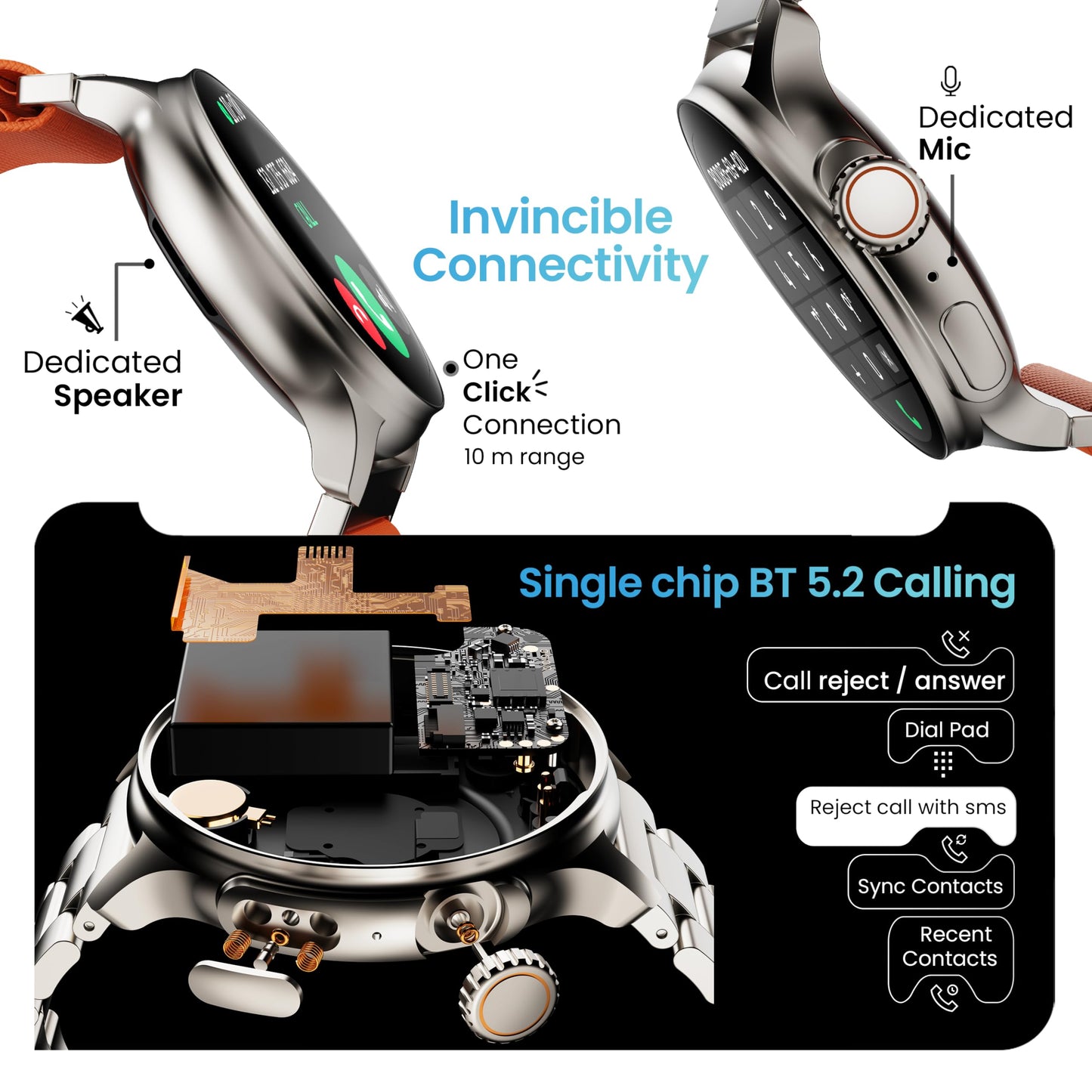 Boult GOBOULT (Formerly Newly Launched Crown R Pro Smart Watch 1.43''HD AMOLED, Working Crown, Zinc Alloy Frame, 600 Nits Brightness, AI Voice Assistant, SpO2 Monitoring, 120+ Sports Mode (Chrome)