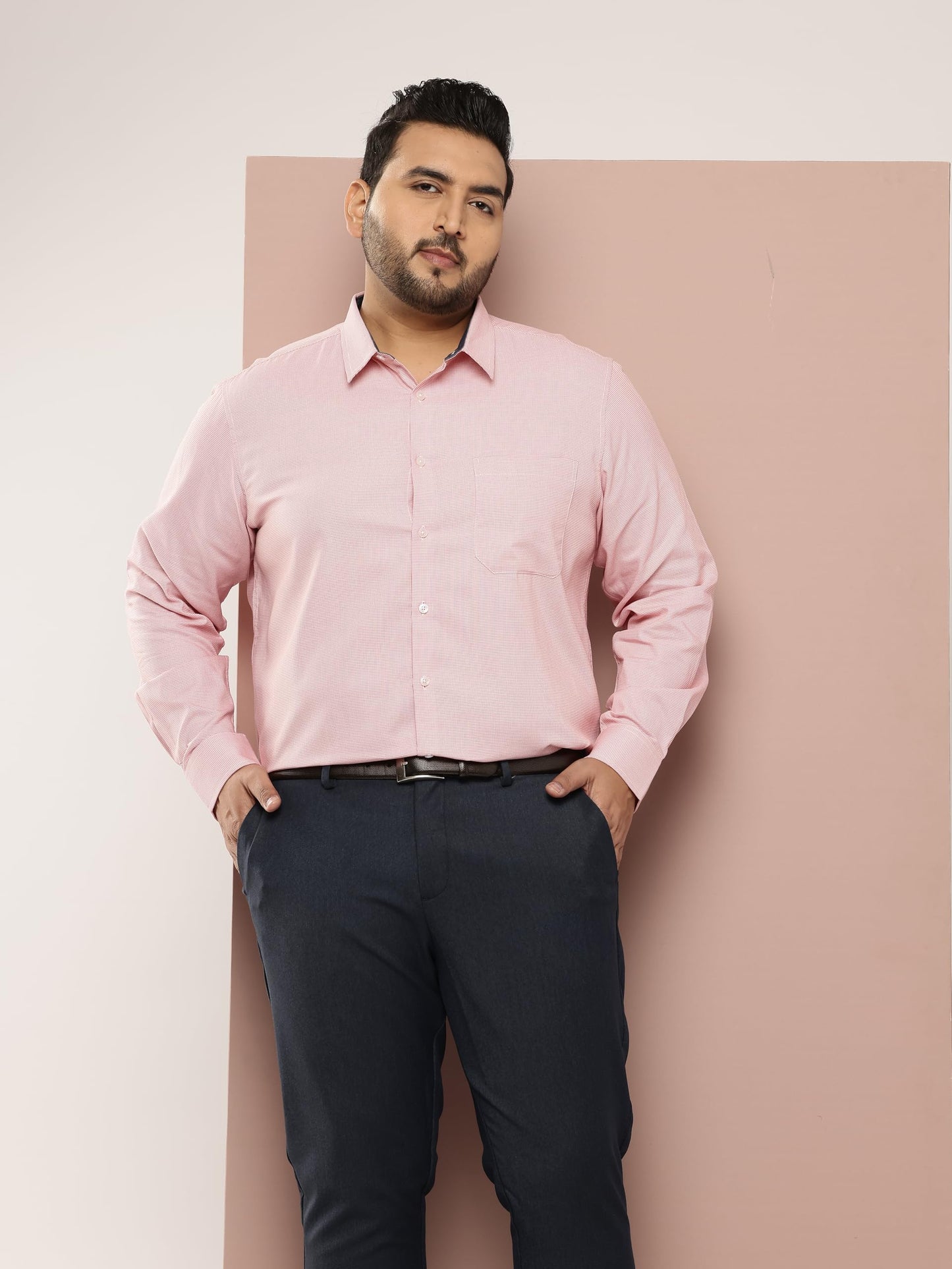 Thomas Scott Plus Size Premium Pure Cotton Formal Shirt(TS1472_Red_6XL)