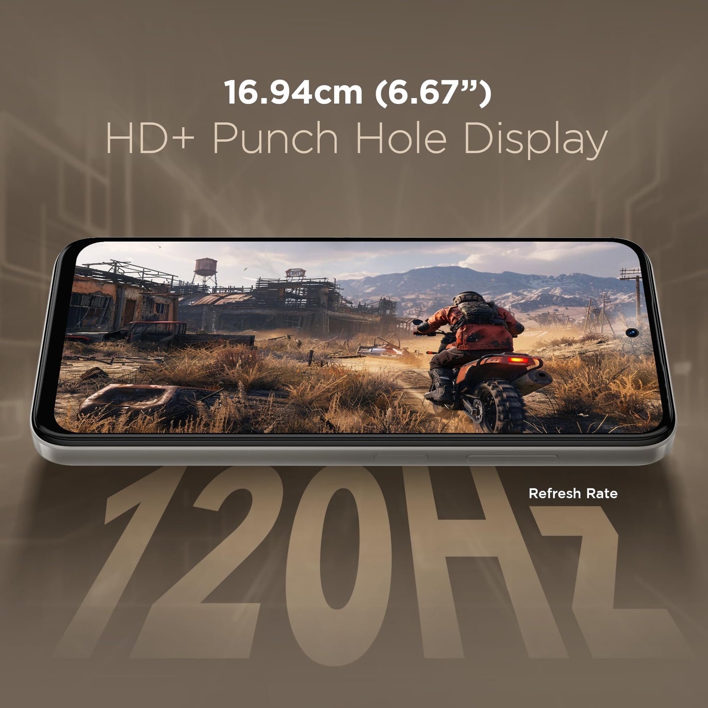 Lava Bold N1 Pro (Titanium Gold, 4 GB RAM, 128 GB Storage)| Bigger 6.67" HD+ IP54 Display | 120 Hz Refresh Rate | 50 MP AI Triple Rear Camera | 8 MP Front Camera| 5000 mAh Battery | Charger in Box