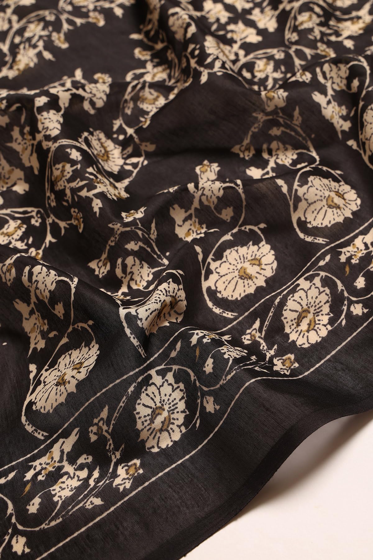 Soch Womens Black Cotton Blend Botanical Salwar Suit With Sequins