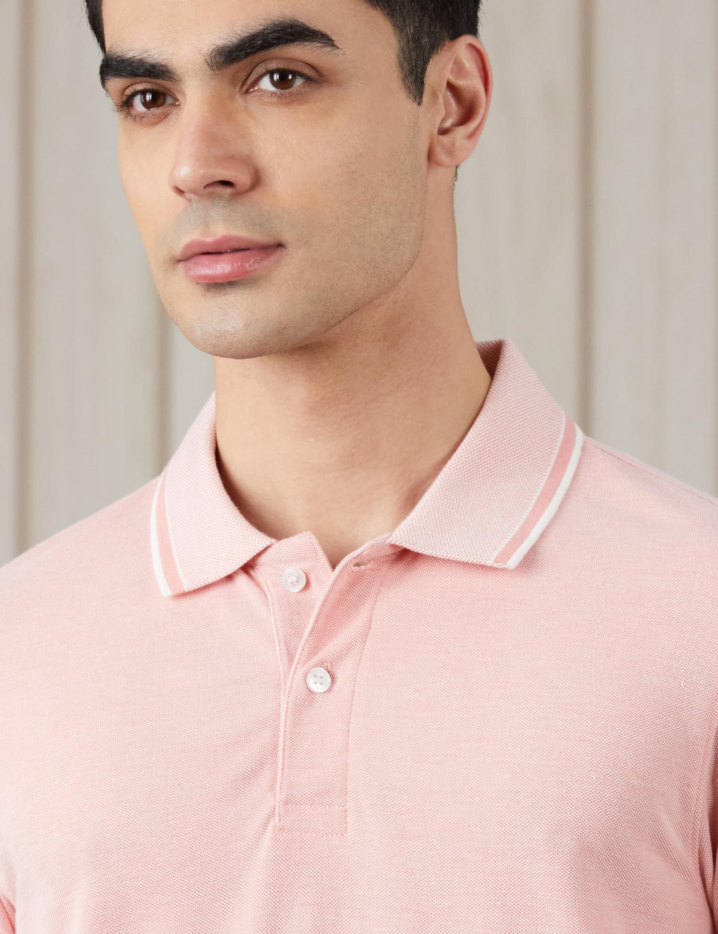 Amazon Brand - Symbol Men's Cotton Rich Textured Polo Tshirts | Collar Plain Tshirts | Half Sleeves - Regular Fit (Available in Plus Sizes)