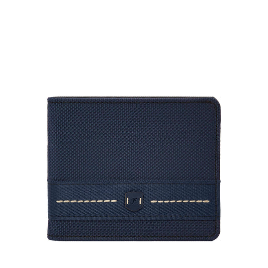 Fossil Men's Nylon Bifold Wallet, Navy, One Size, Bifold Wallet