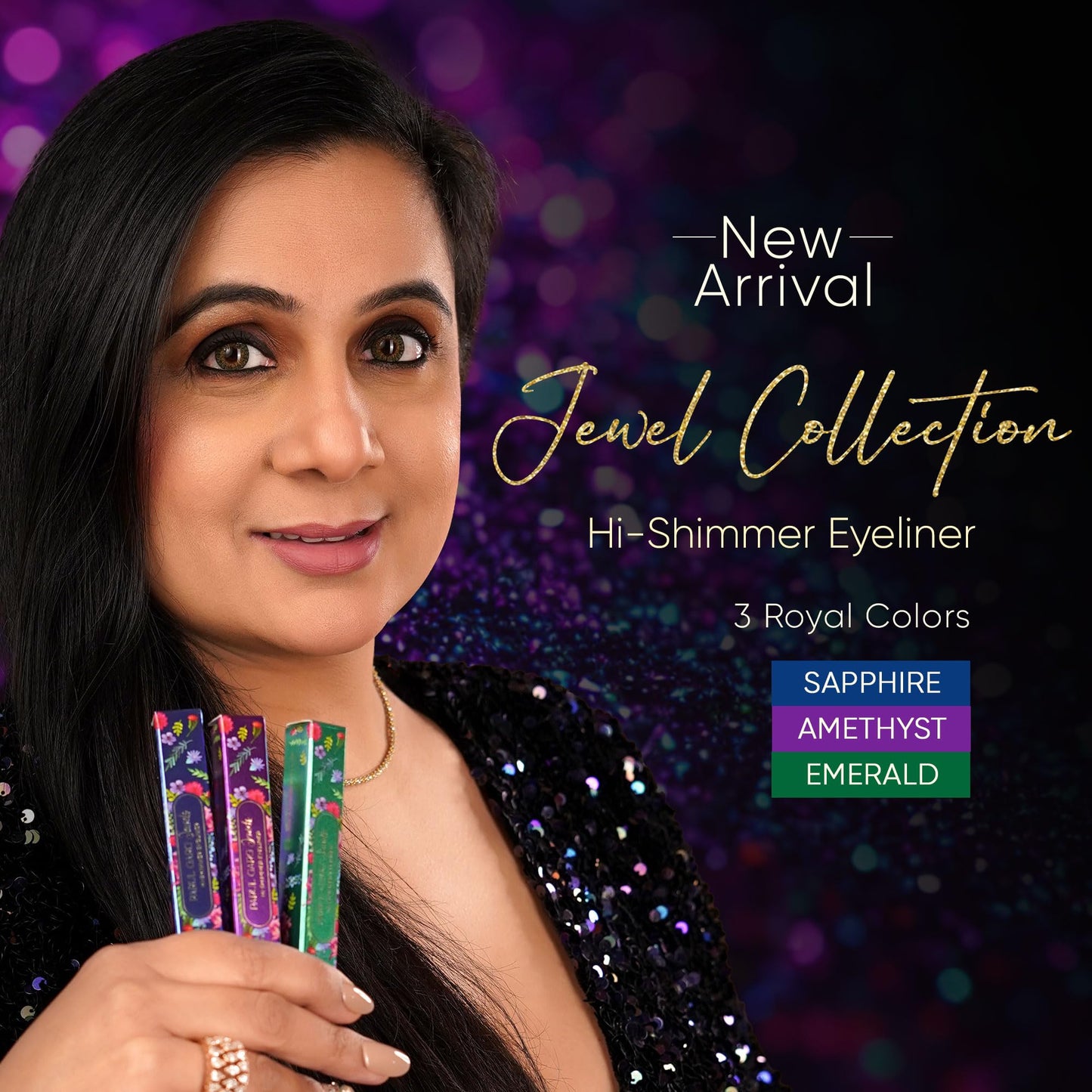 Parul Garg Beauty Hi-Shimmer Liquid Eyeliner – Smudge-Proof, Water-Resistant & Quick-Drying | Long-Wear, Precision Tip & Glitter Finish for Intense Shine | Emerald Green | 5ml