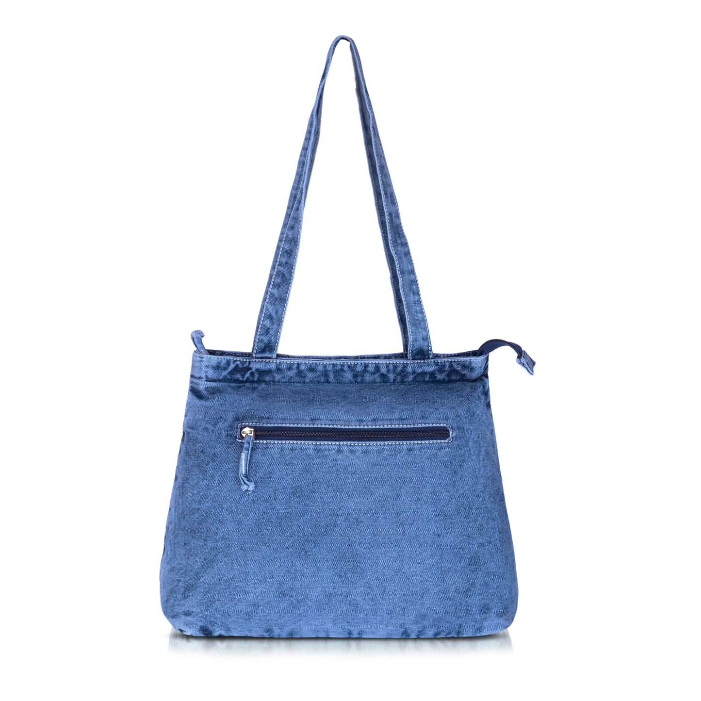 ZAINTO® Women's Denim Tote Bag with Zip Closure | Stylish, Spacious & Durable Shoulder Bag for College, Work & Travel | Eco-Friendly, (Jeans back packet style lightblue)