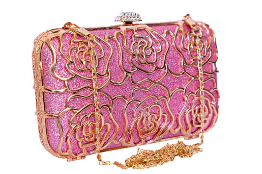 TOOBA Handicraft Hand Embroidered Box Clutch Bag Purse for Bridal, Casual, Wedding Bag for Women & Girls