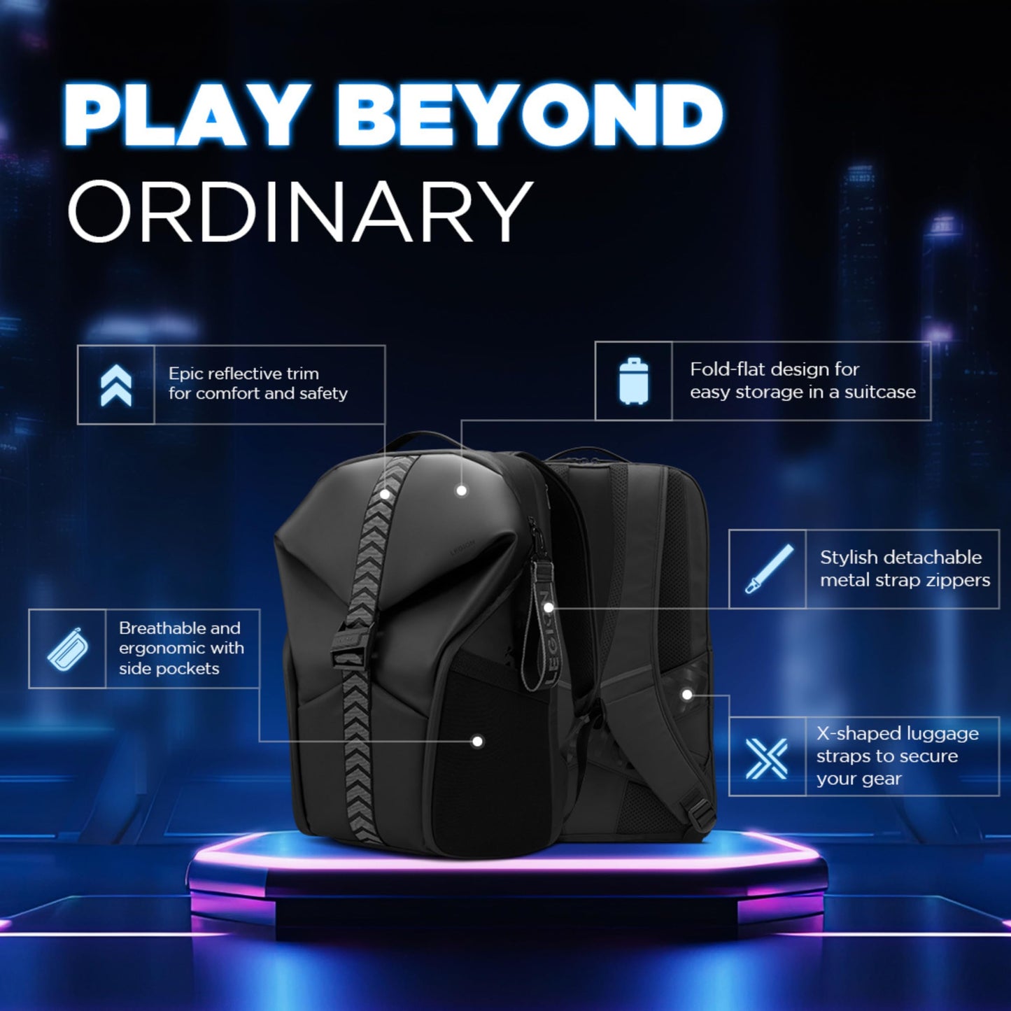 Lenovo Legion 9 Intel Core i9-13980HX 16" (40.64cm) 3.2K Mini LED 1200Nits 165Hz Gaming Laptop (32GB/2TB SSD/NVIDIA RTX 4090 16GB/Black/2.5Kg), 83AG0044IN +GB700 Backpack