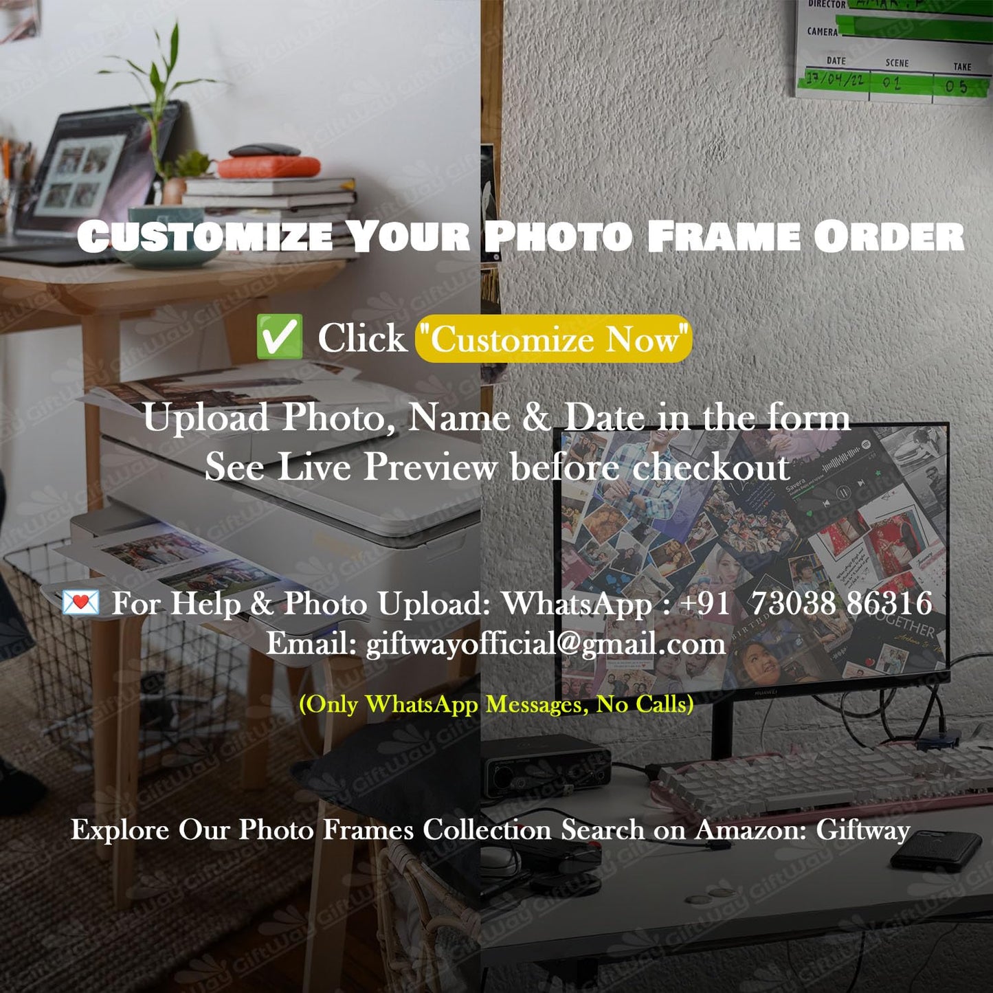 Giftway BFF Birthday Collage with Message | Personalised MDF Photo Frame | Birthday Gift for Husband, Best Friend, Mother, Sister | Unique Gifts for Men, Women - 9.613.1 Inch_Black