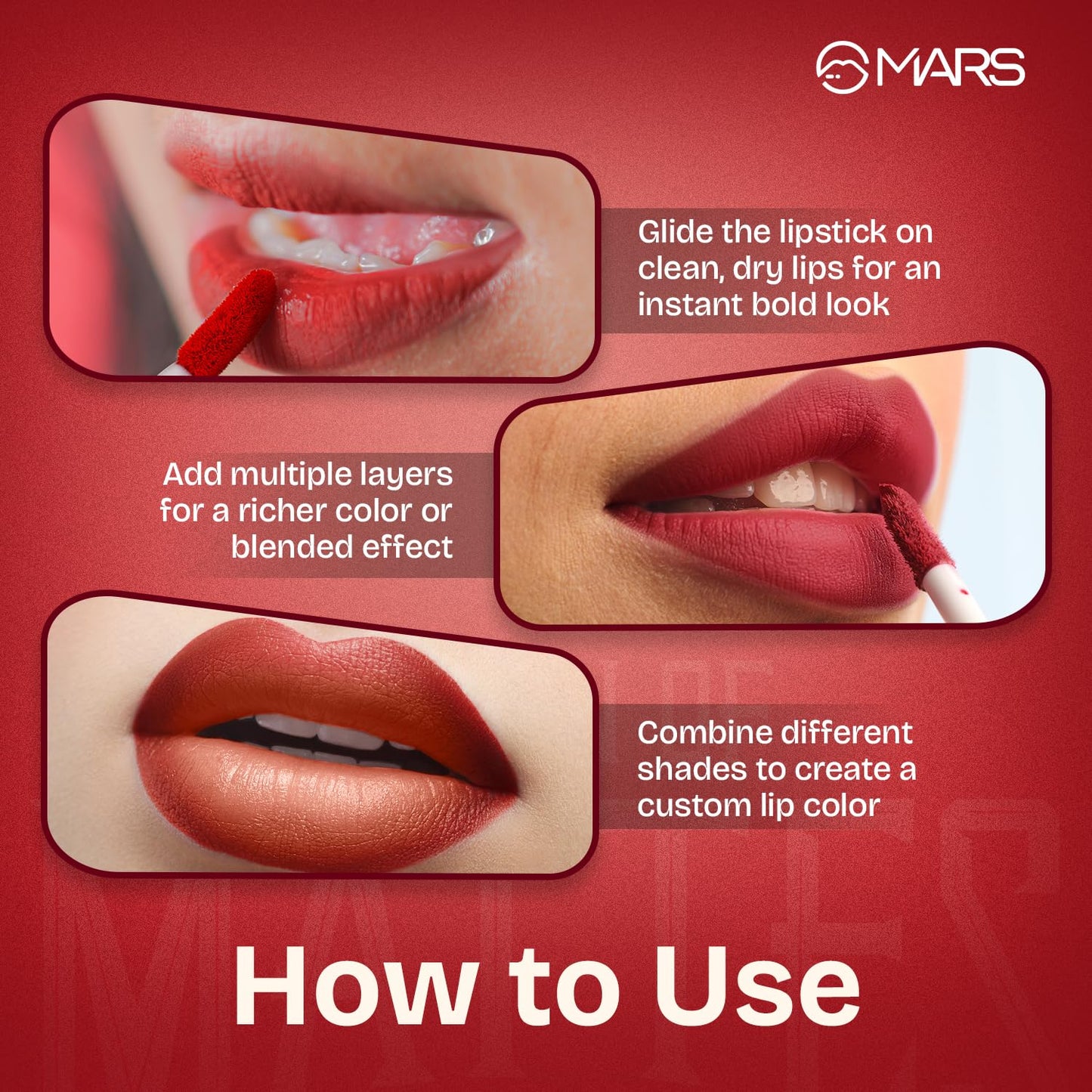 MARS Queen of Mattes Liquid Lipsticks Box Set of 3 (13.5 ml) (BROWNS) | Smudgeproof & Transferproof | Intense Pigmentation Long-Lasting Wear | Customizable Colors | Matte Finish