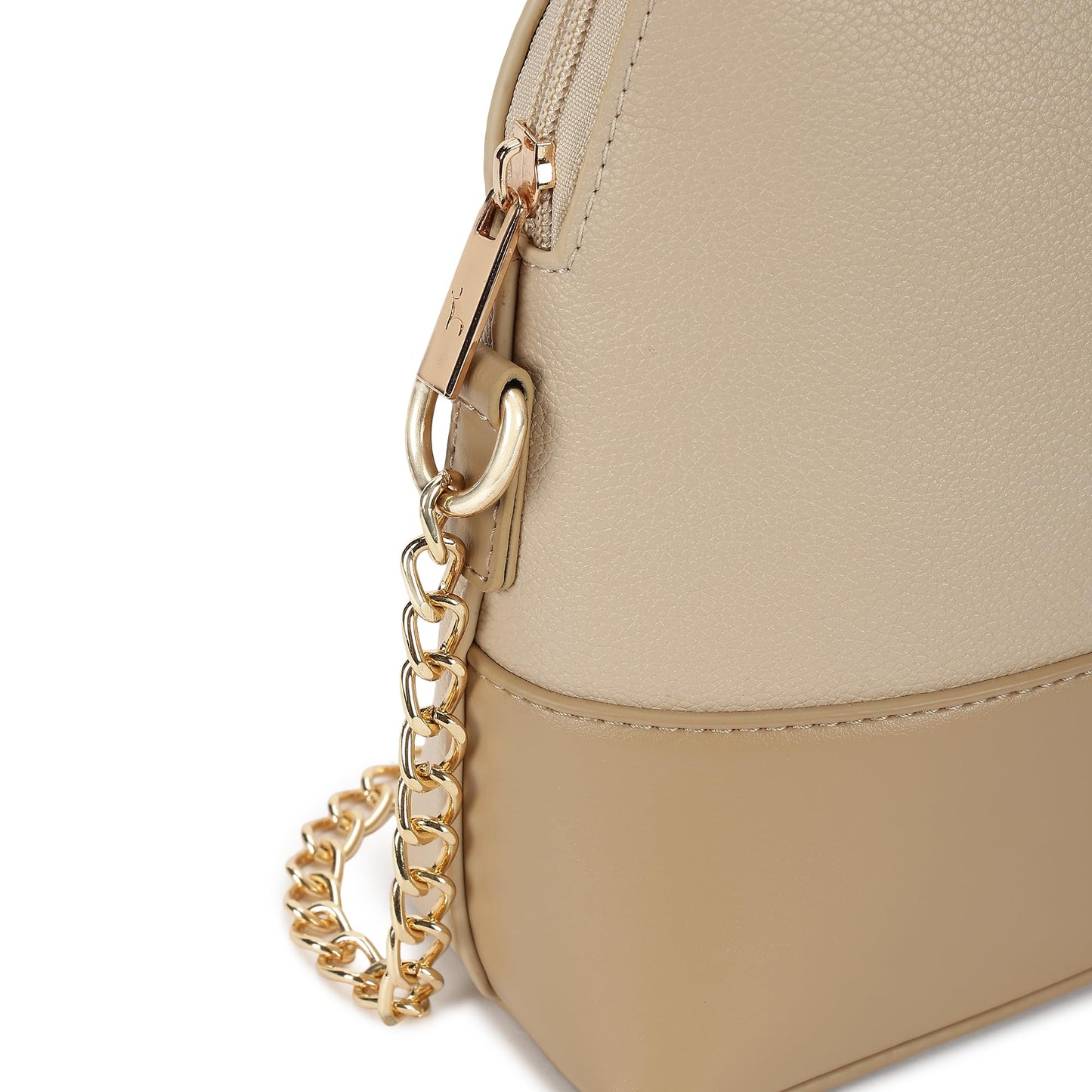 Fastrack Velvet Touch Sling Bag for Women| Faux Leather Sling With Gold Chain Accents | Chic Compact Crossbody with Top Zip Closure | Trendy Women's Handbags | Stylish Bags for Girls