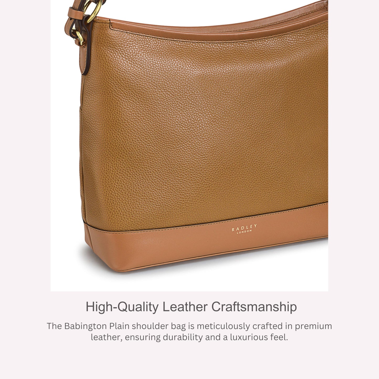 RADLEY London Babington Plain - Women's Leather Shoulder Bag - Medium Size Purse - Women's Shoulder Handbag, Caramel