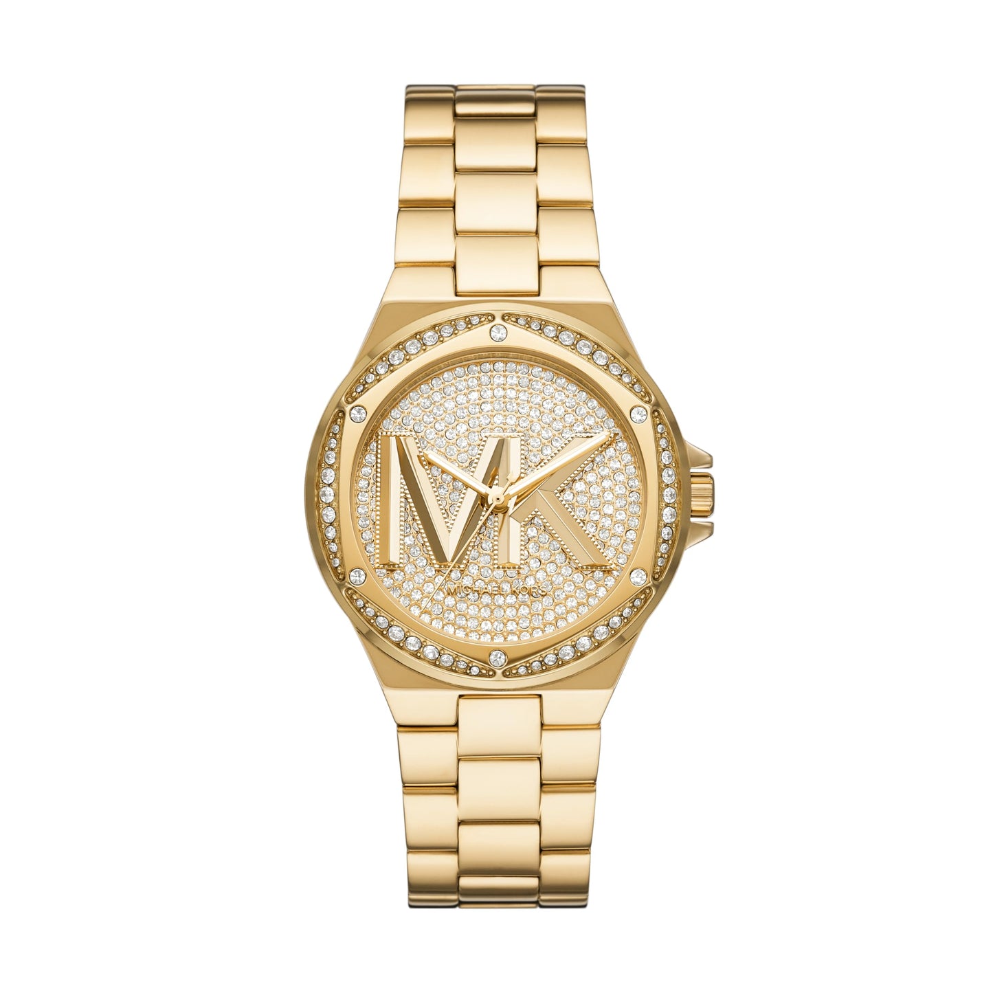 Michael Kors Stainless Steel Lennox Analog Gold Dial Women Watch-Mk7229, Gold Band
