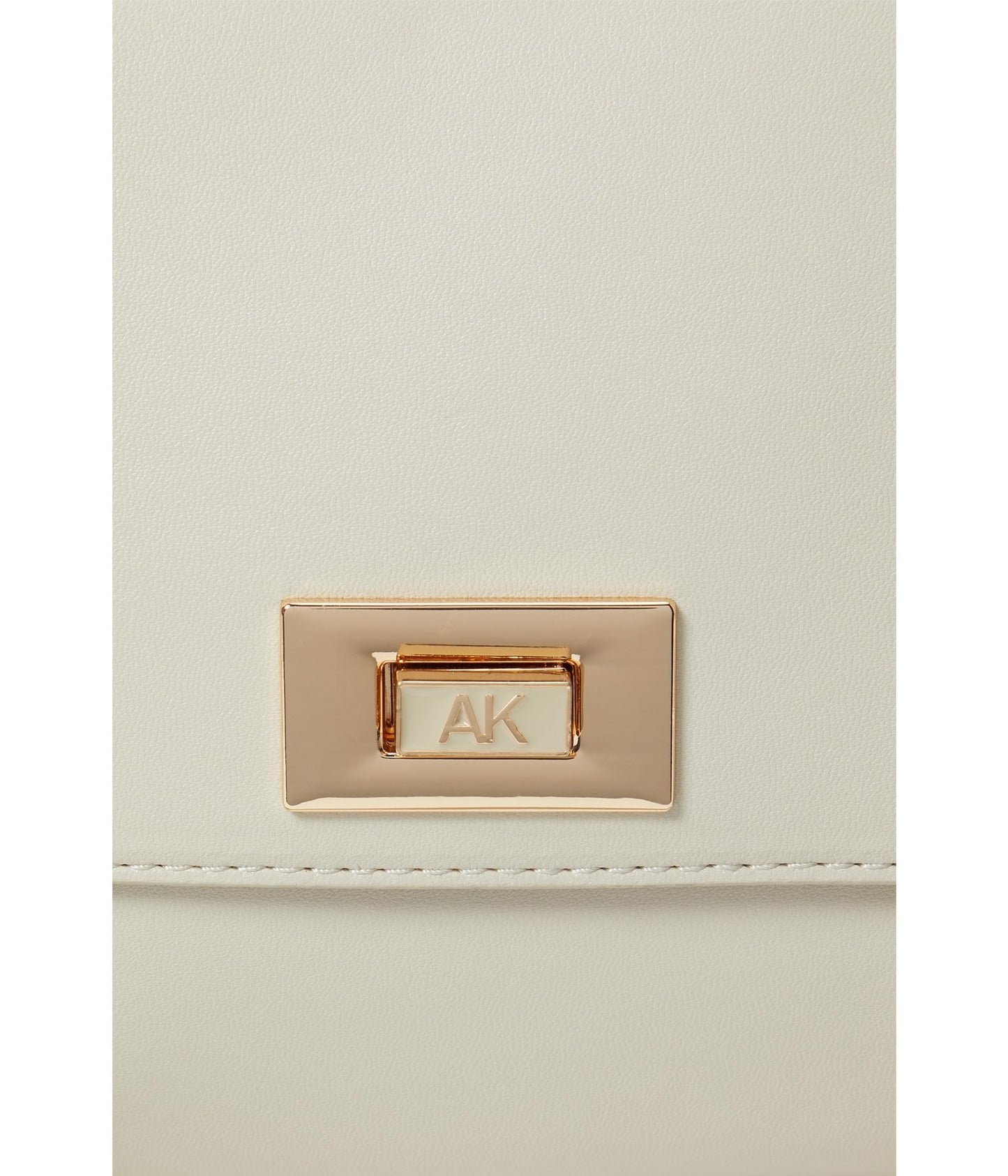 Anne Klein Convertible Flap Shoulder Bag with Enamel Turnlock, Chalk/Chalk, One Size