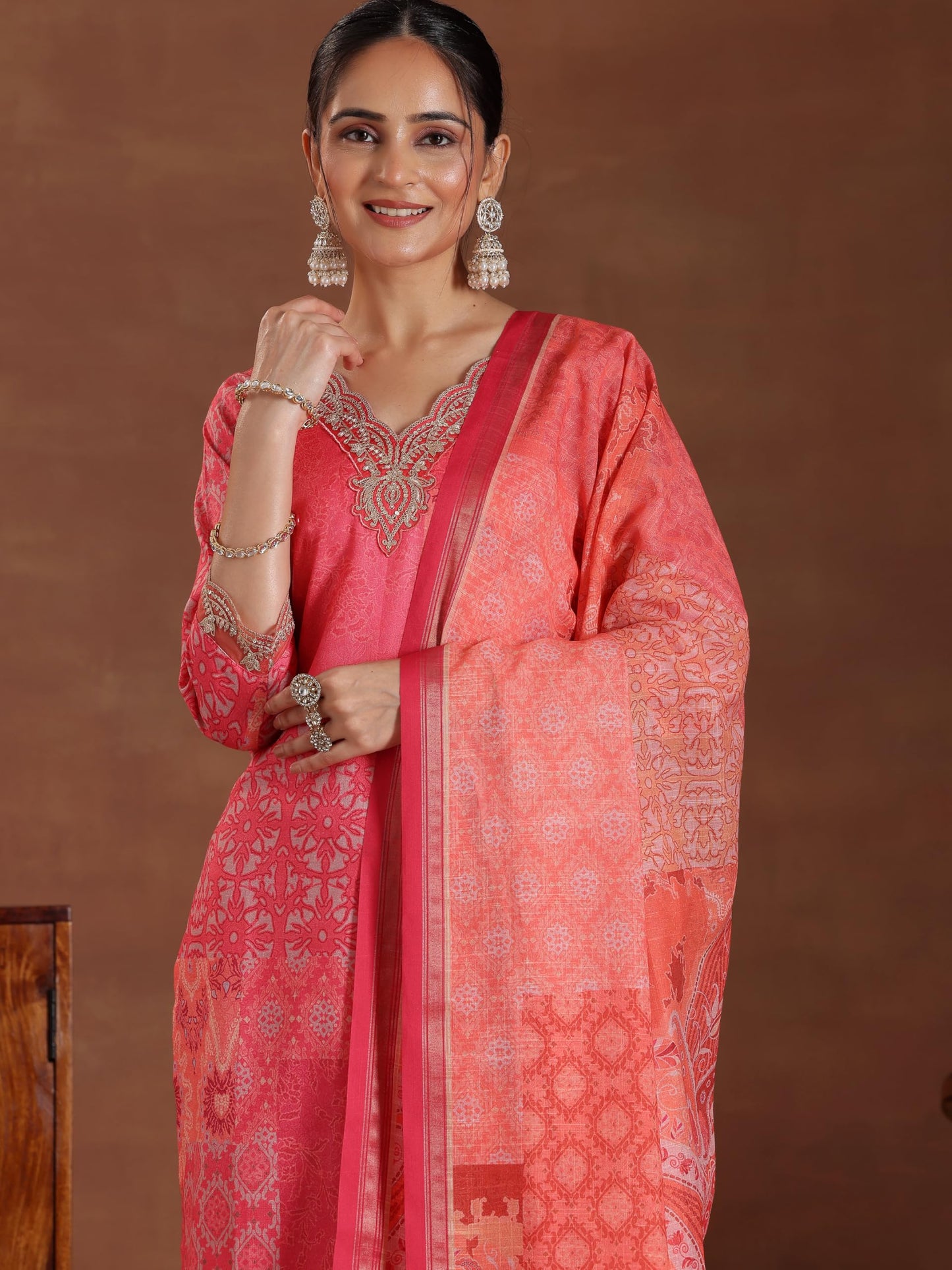 Libas Women's Linen Kurta Set (48672H