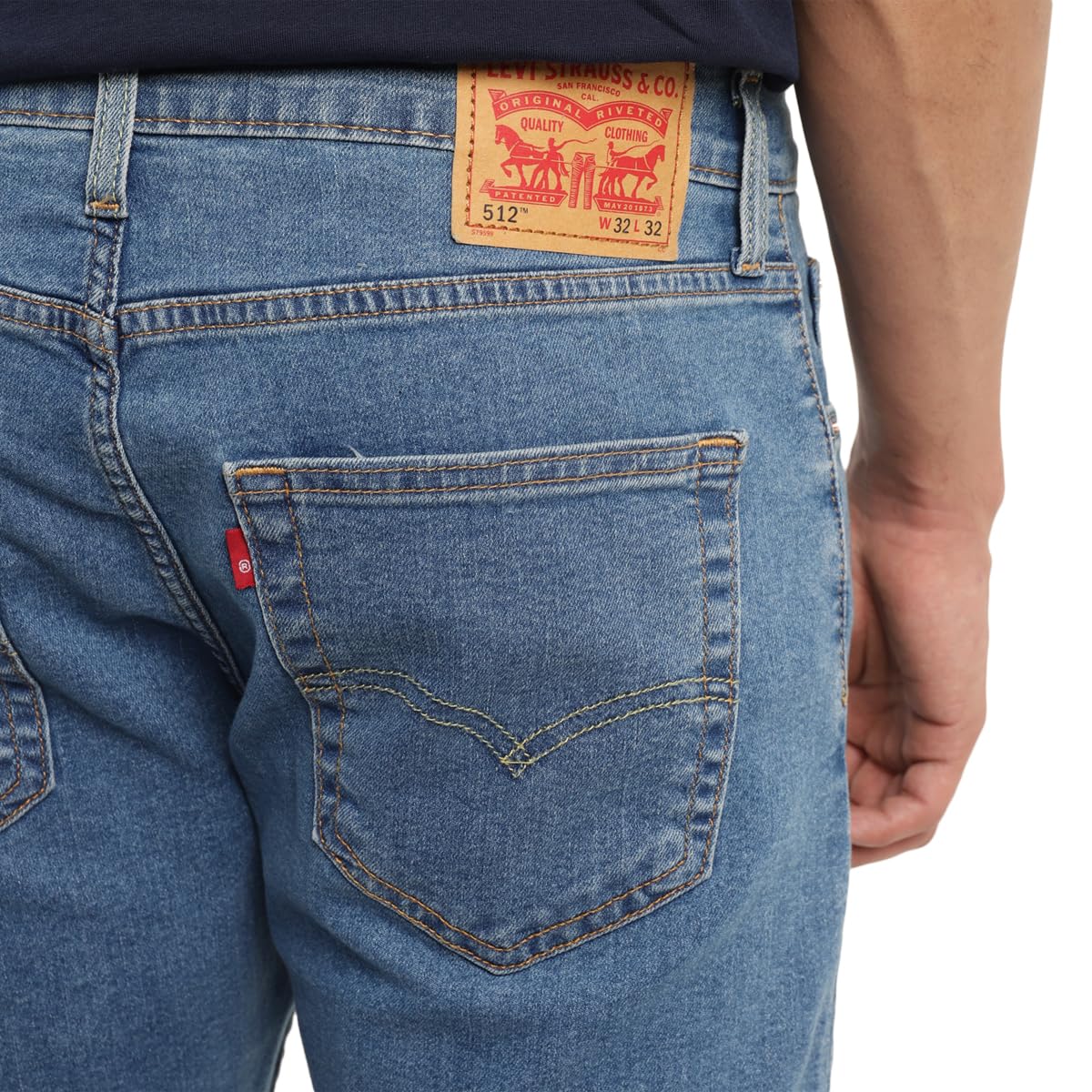 Levi's Men's Mid Rise 512 Slim Tapered Fit Mid-Rise Stretchable Jeans, Blue, 34