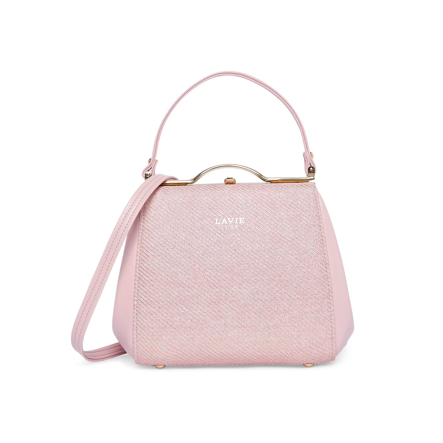 Lavie Luxe Women's Glam Fluff Frame Satchel Bag | Satchel Handbag for Work | Ladies Purse | Stylish Shoulder Bag | Gift for Women