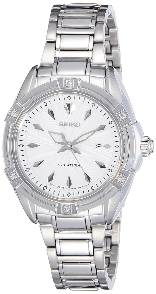 Seiko Stainless Steel Velatura Analog White Dial Women Watch-Sxdf49P1, Bandcolor-Silver